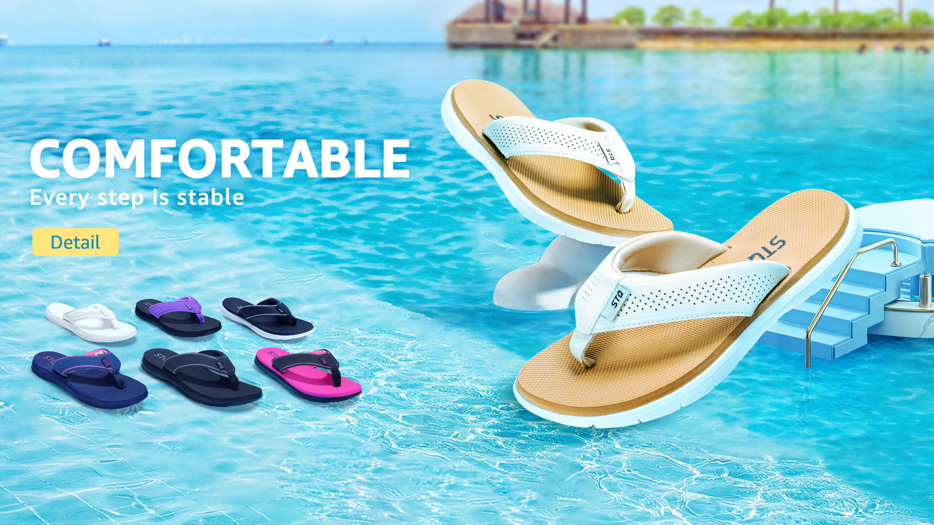 thumbnail video image 2 of STQ Women‘s Flip-flop Non Slip Comfortable Yoga-Mat Thong Sandals for Outdoor Black Rose 8 US, 2 of 7