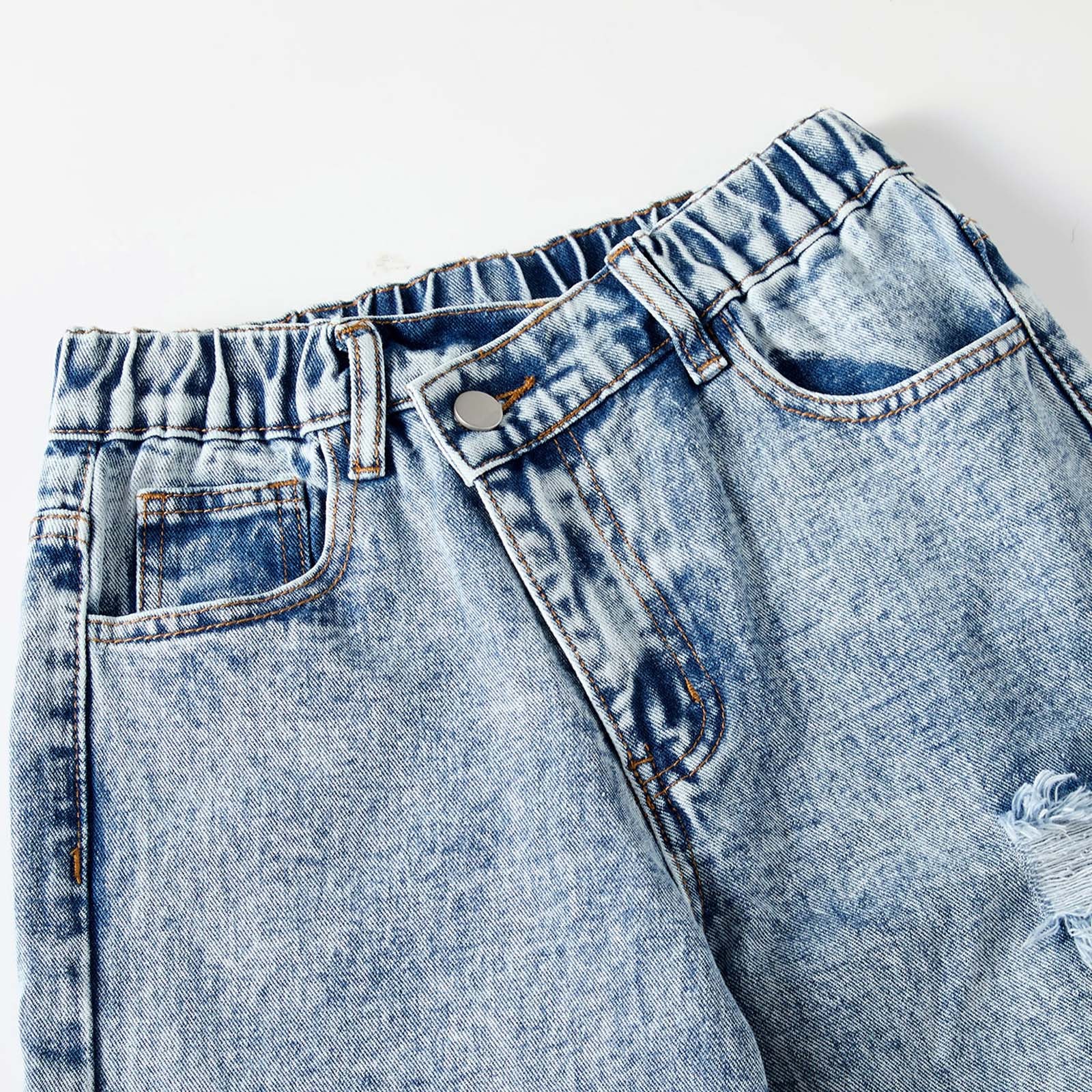 thumbnail video image 2 of SGMVNU Girls Jeans Distressed Wide Leg Pants for Teenagers Snow Wash Denim High Waist Casual Loose Fit Trousers Big Kids Youth Comfortable Jeans for Girls(Size 13-14 Years,Blue), 2 of 10