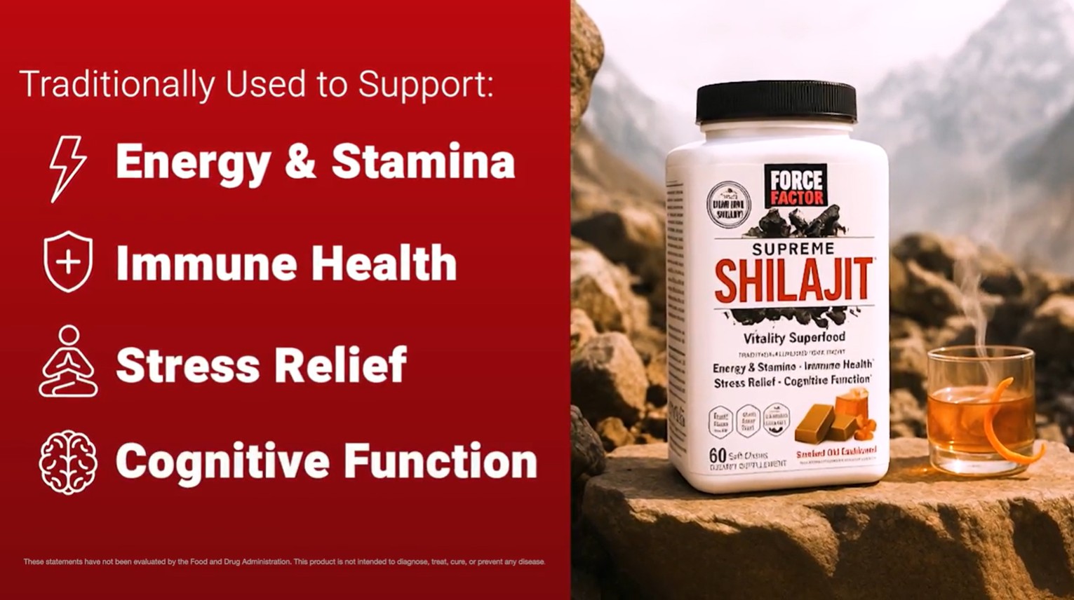 thumbnail video image 3 of Force Factor Supreme Shilajit, Himalayan Shilajit Supplement for Energy, Stamina, Cognitive & Immune Function, Smoked Old Fashioned, 60 Soft Chews, 3 of 13