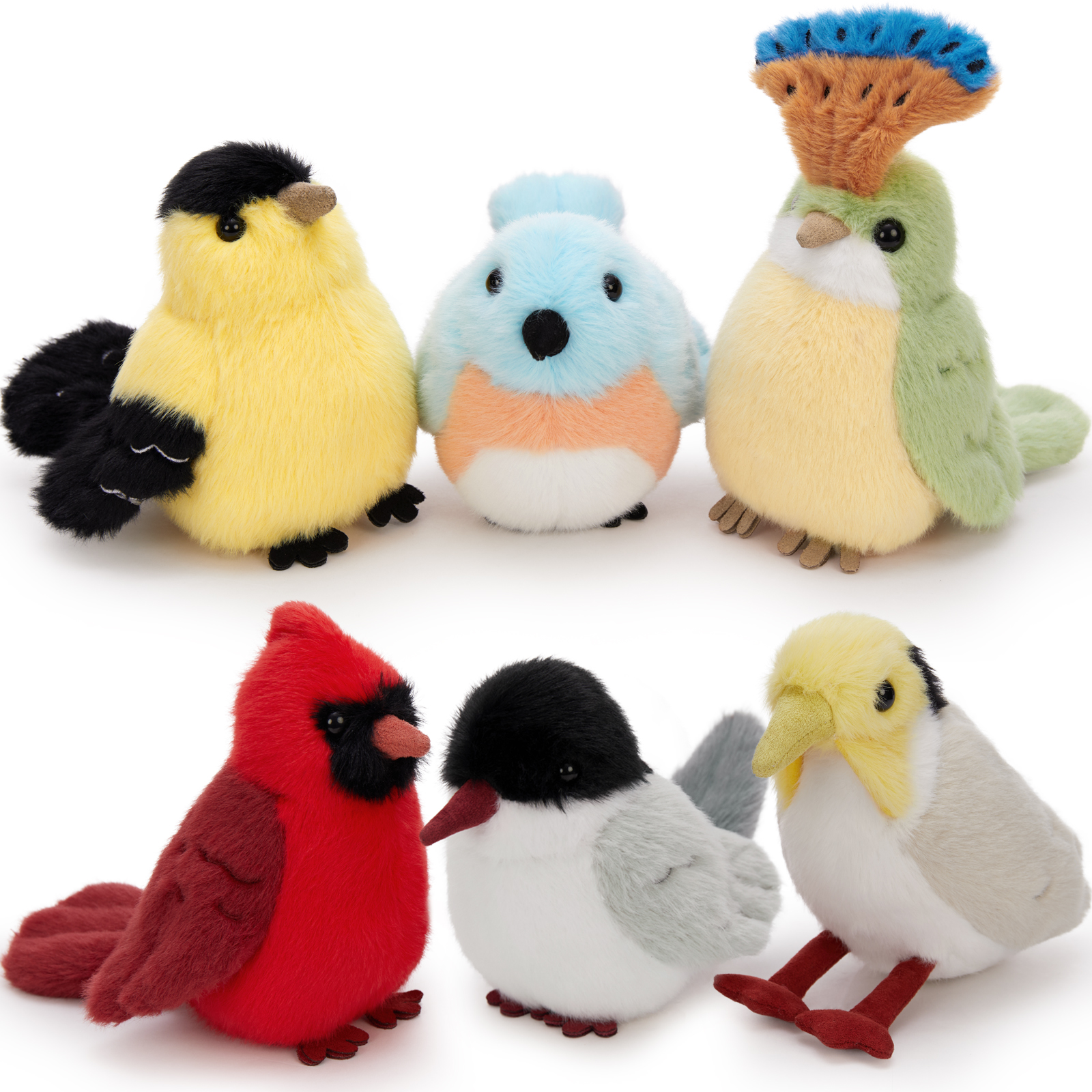 thumbnail video image 2 of MorisMos 6 Pcs Bird Stuffed Animals Bulk,6" Soft Bird Plush Toy, 2 of 7