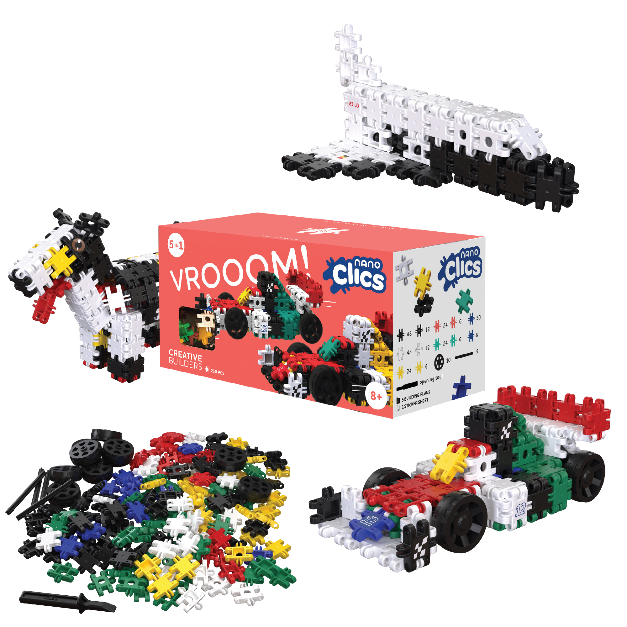 thumbnail video image 2 of Nano Clics - Creative 250pc Vroom Construction toys for children ages 8+, 2 of 14