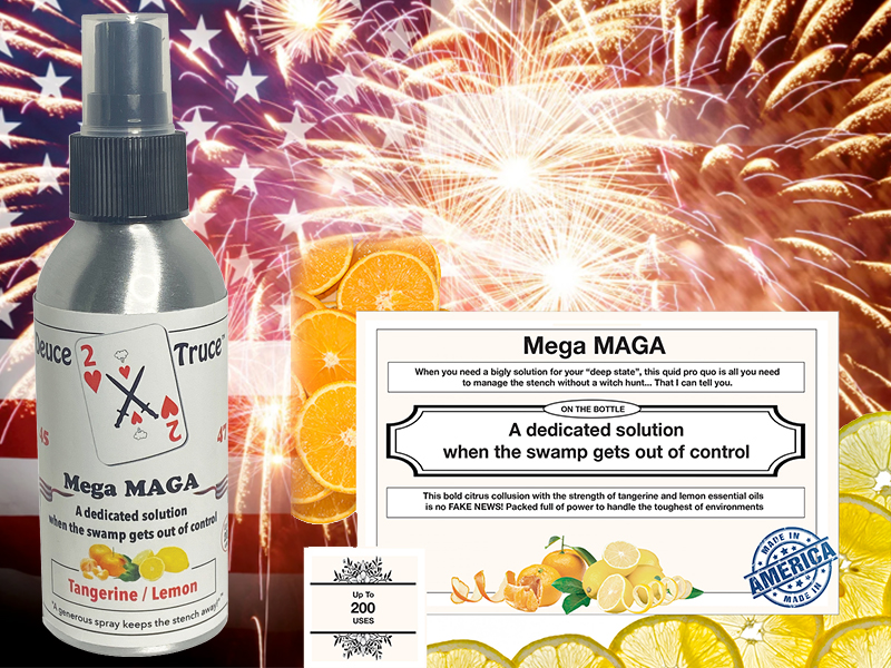 thumbnail video image 2 of Deuce Truce Mega MAGA, 4oz Tangerine and Lemon, Before Your "Go" Toilet Spray For Pooh, Strong, Effective, Easy-To-Use, 2 of 7