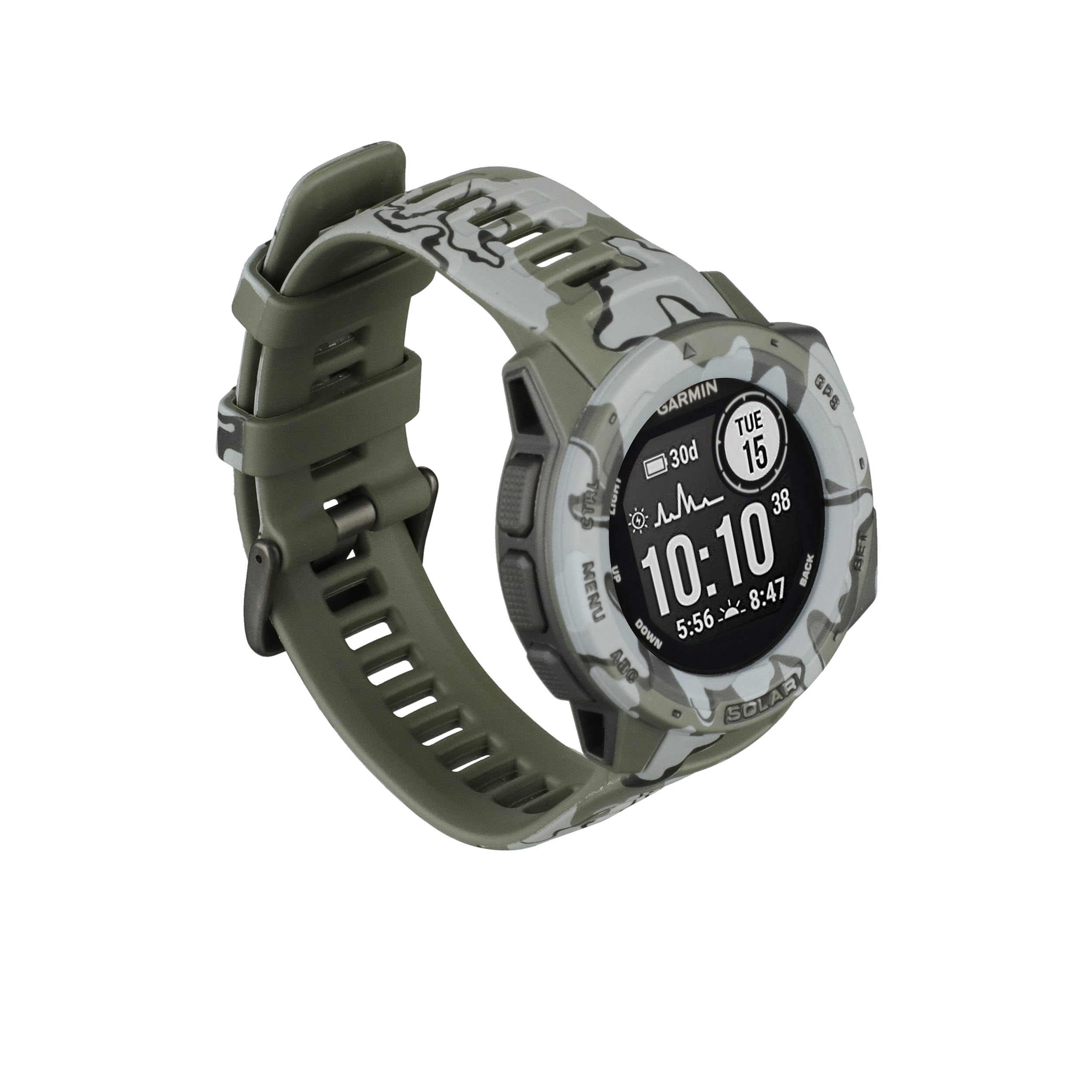 Garmin Instinct Solar Smart Watch Camo Edition, Lichen Camo