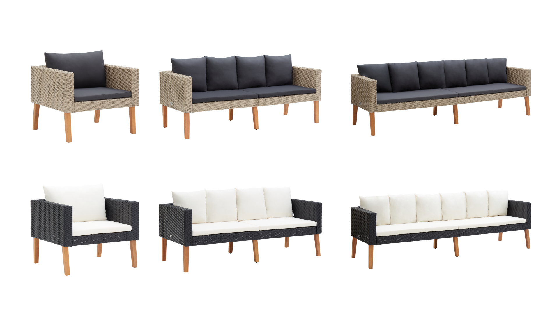 thumbnail video image 2 of vidaXL Garden Collection Outdoor Sofa Beige/Anthracite Weather-Resistant, 2 of 9