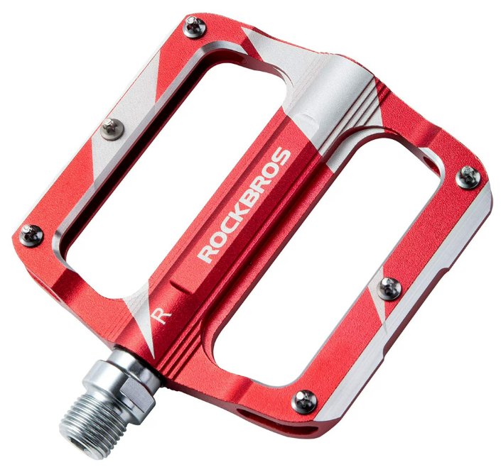 thumbnail video image 2 of ROCKBROS Mountain Bike Pedals,Bicycle MTB Flat Pedals,9/16" Red Carbon Fiber Sealed Bearing, 2 of 7