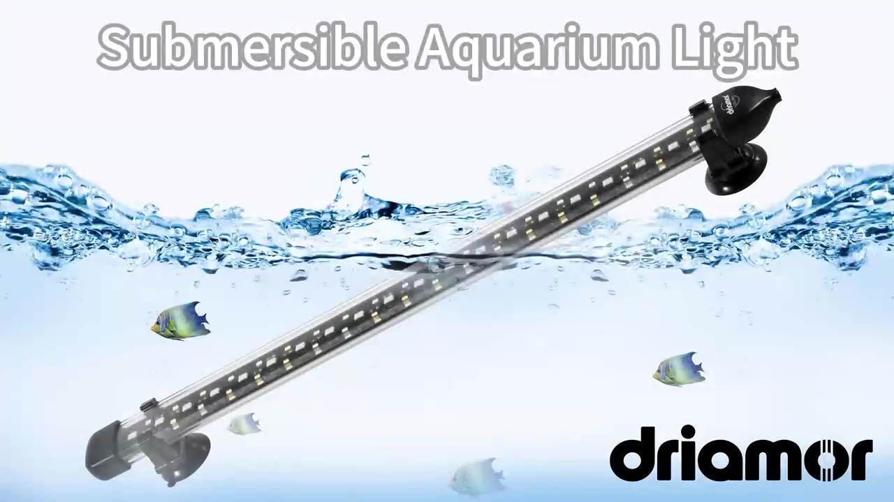 thumbnail video image 2 of driamor Submersible Aquarium LED Light, 8 Inches Fish Tank Lamp with 3 Rows RGB Beads, 24/7 Auto Cycly Mode, 4 Scenes Mode, Timer Mode, 7 Colors Mode and Brightness Adjustable, IP68 Waterproof, 2 of 8