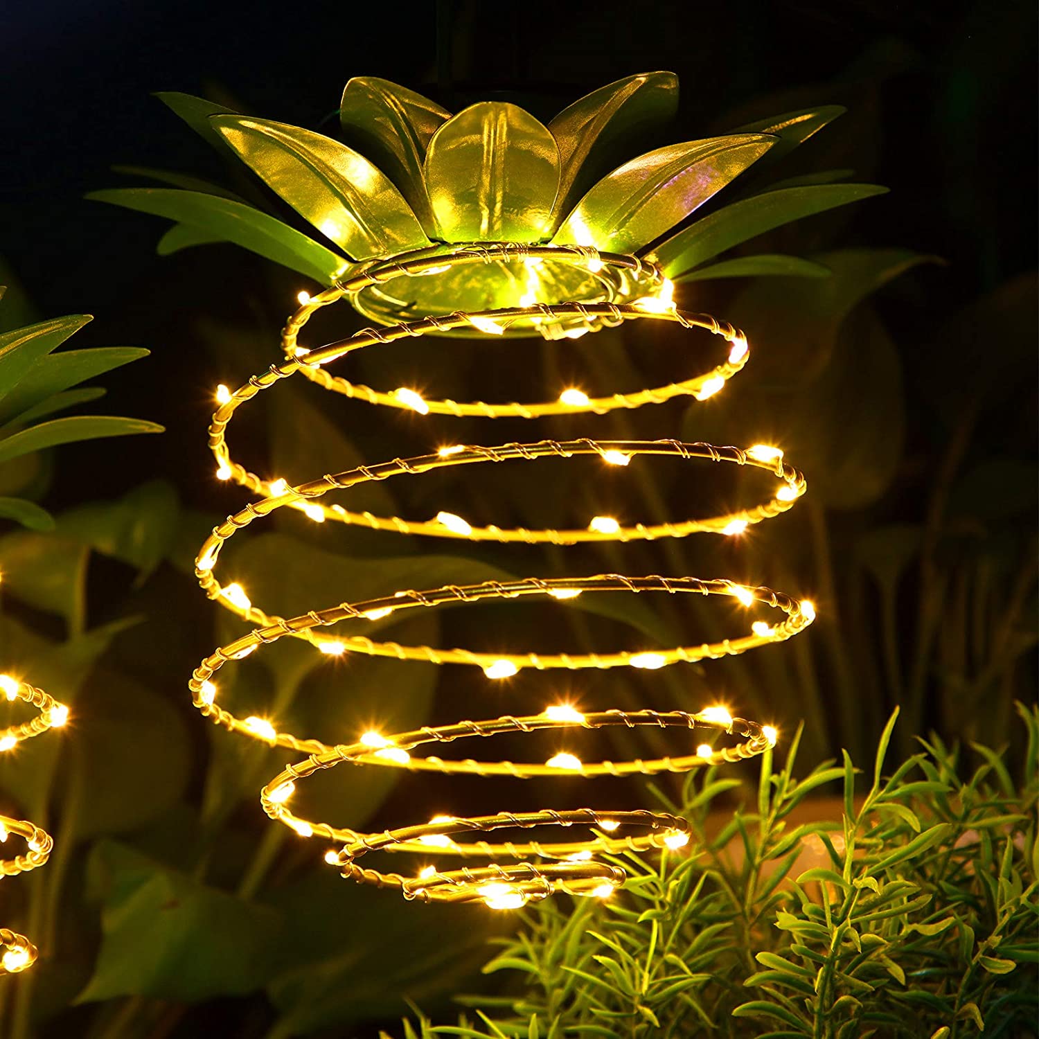 thumbnail video image 2 of SOWAZ Solar Outdoor Hanging Pineapple Lanterns, 2 Count, 2 of 14