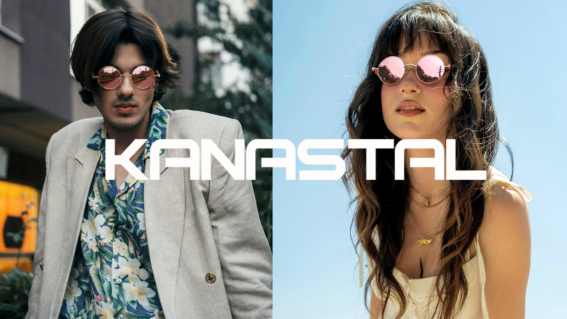 thumbnail video image 2 of KANASTAL Hippie Round Sunglasses for Women Men Circle Sun Glasses UV400 Protection(Blue), 2 of 8