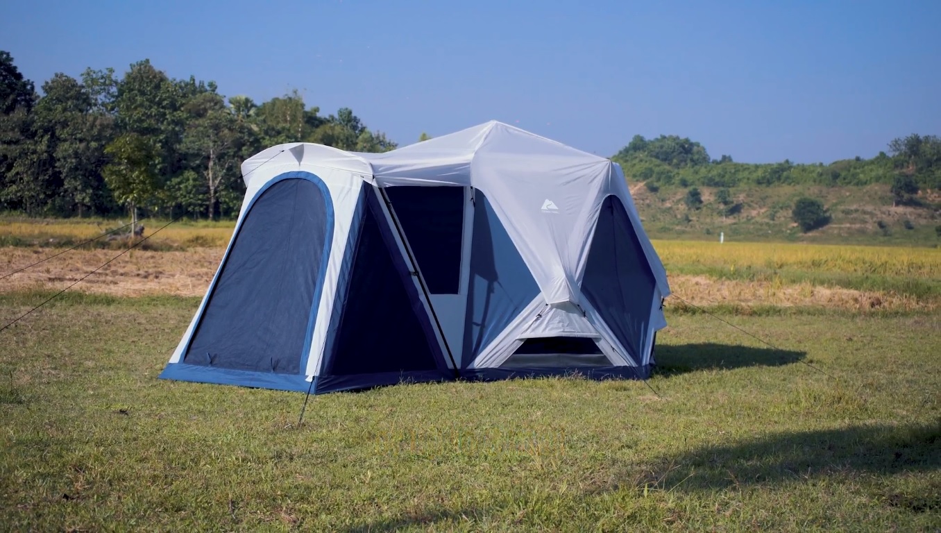 thumbnail video image 2 of Ozark Trail 8 Person Pop-Out Tent With Screen Room, 2 of 11