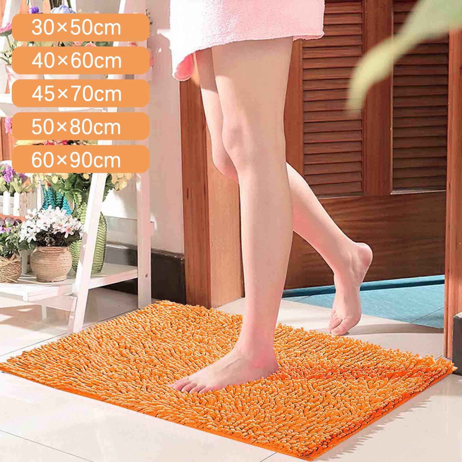 thumbnail video image 2 of Summer Savings, Bathroom Rugs Kingtowag Walmart Deals, Orange Chenille Living Room Bathroom Absorbent Floor Mat 40×60Cm, 1Pc Bathroom Mat, Bath Mat, 2 of 10