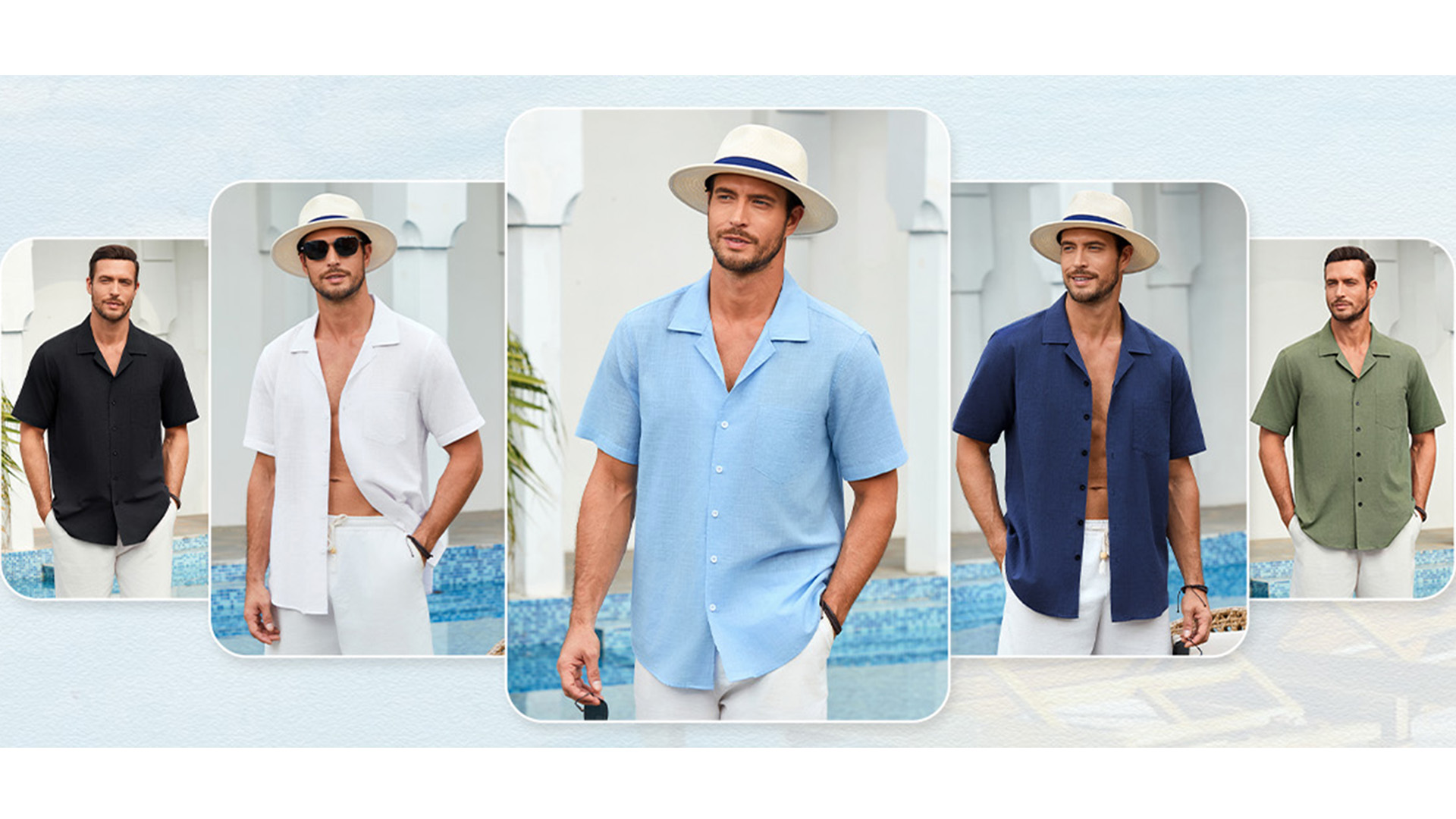 thumbnail video image 2 of Linen Shirts for Mens Short Sleeve Button Down Shirts Casual Summer Beach Vacation Hawaiian Shirts, 2 of 9