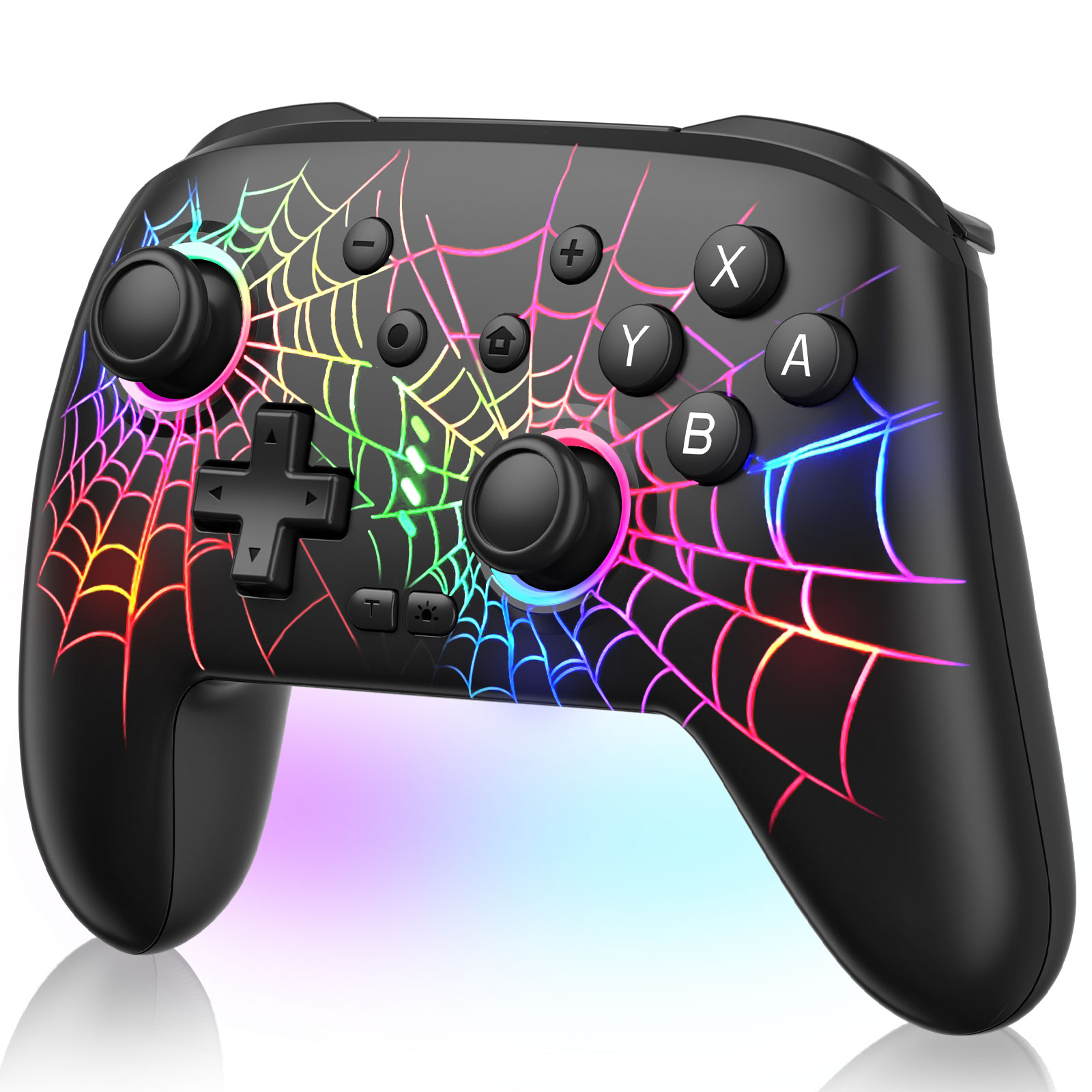 thumbnail video image 2 of Switch Controller Compatible with Switch/OLED/Lite, ZRZLMVP Wireless Switch Pro Remote for PC/IOS/Android with Turbo Function,1000mAh,Spider Black, 2 of 9