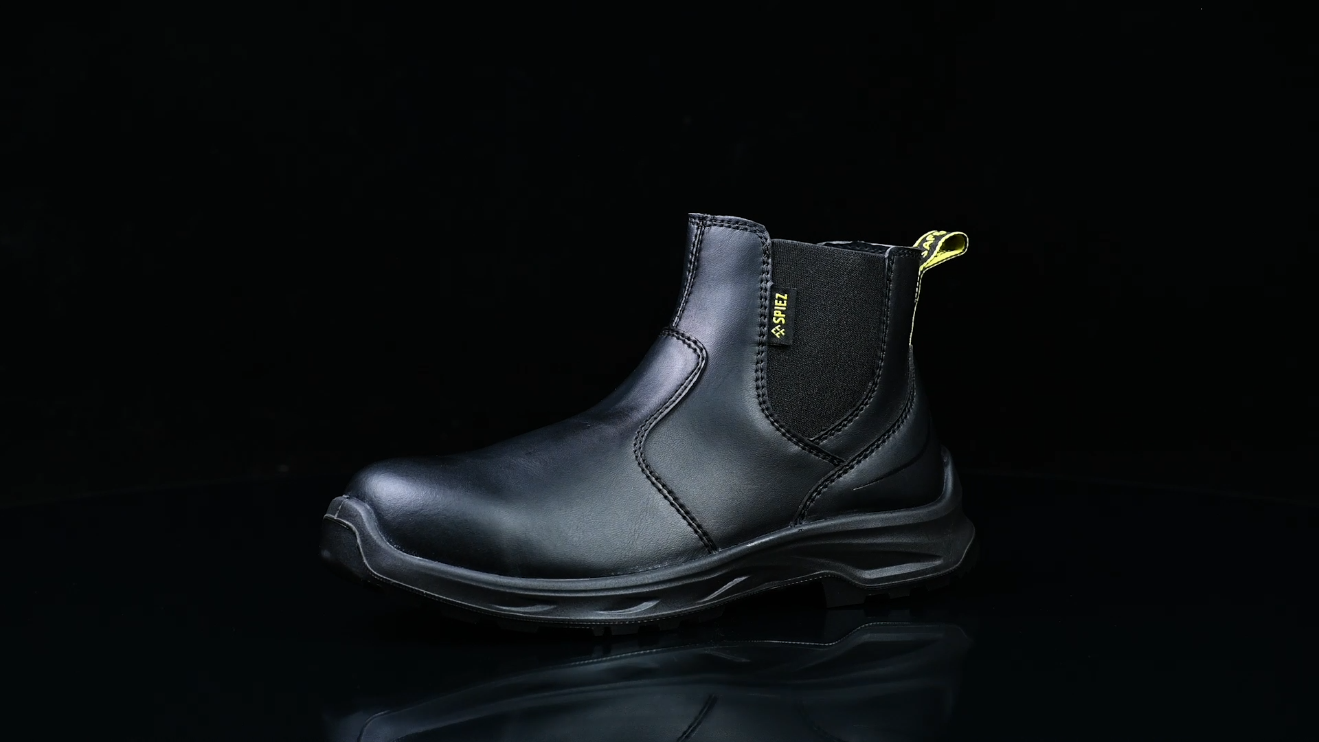 thumbnail video image 2 of SPIEZ® Men's Waterproof Steel Toe Safety Boots,Light Weight Slip On Chelsea Boot,No Slip Work Shoes For Industrial|Construction,Black Size 6.5, 2 of 13