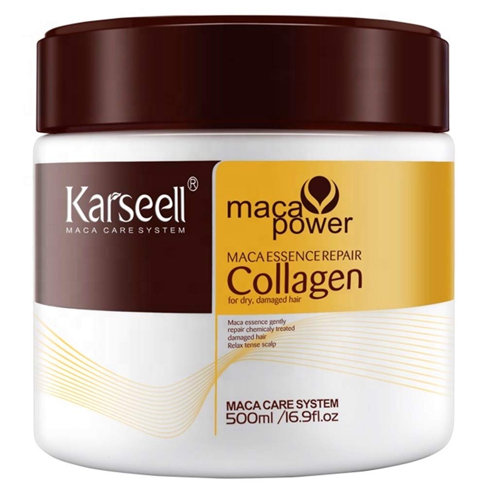 thumbnail video image 2 of Karseell Collagen Hair Treatment Deep Repair Conditioning Argan Oil Collagen Hair Mask Essence for Dry Damaged Hair All Hair Types 16.90 oz 500ml, 2 of 11