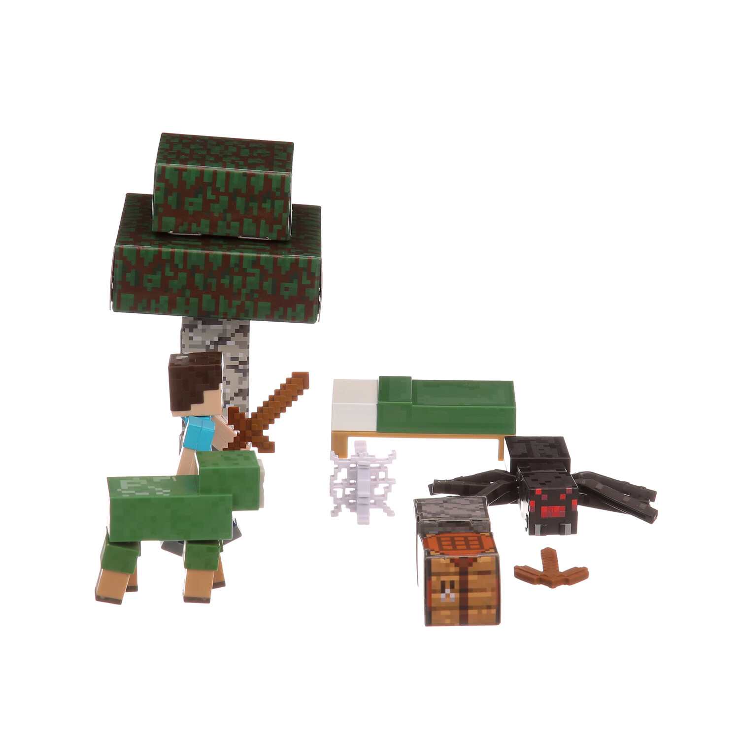 Minecraft Overworld Noob Adventure Set, 3 Action Figures & Accessories  Including Steve, 3.25-in Scale 