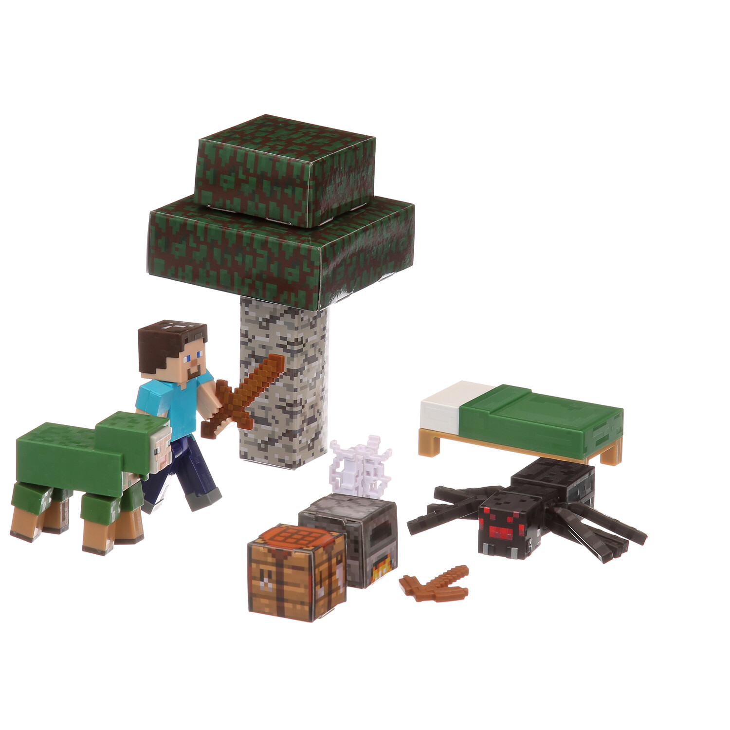 Minecraft Overworld Noob Adventure Set, 3 Action Figures