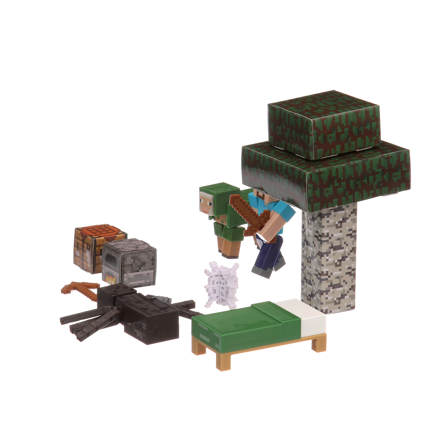 Minecraft Overworld Noob Adventure Set, 3 Action Figures & Accessories  Including Steve, 3.25-in Scale 