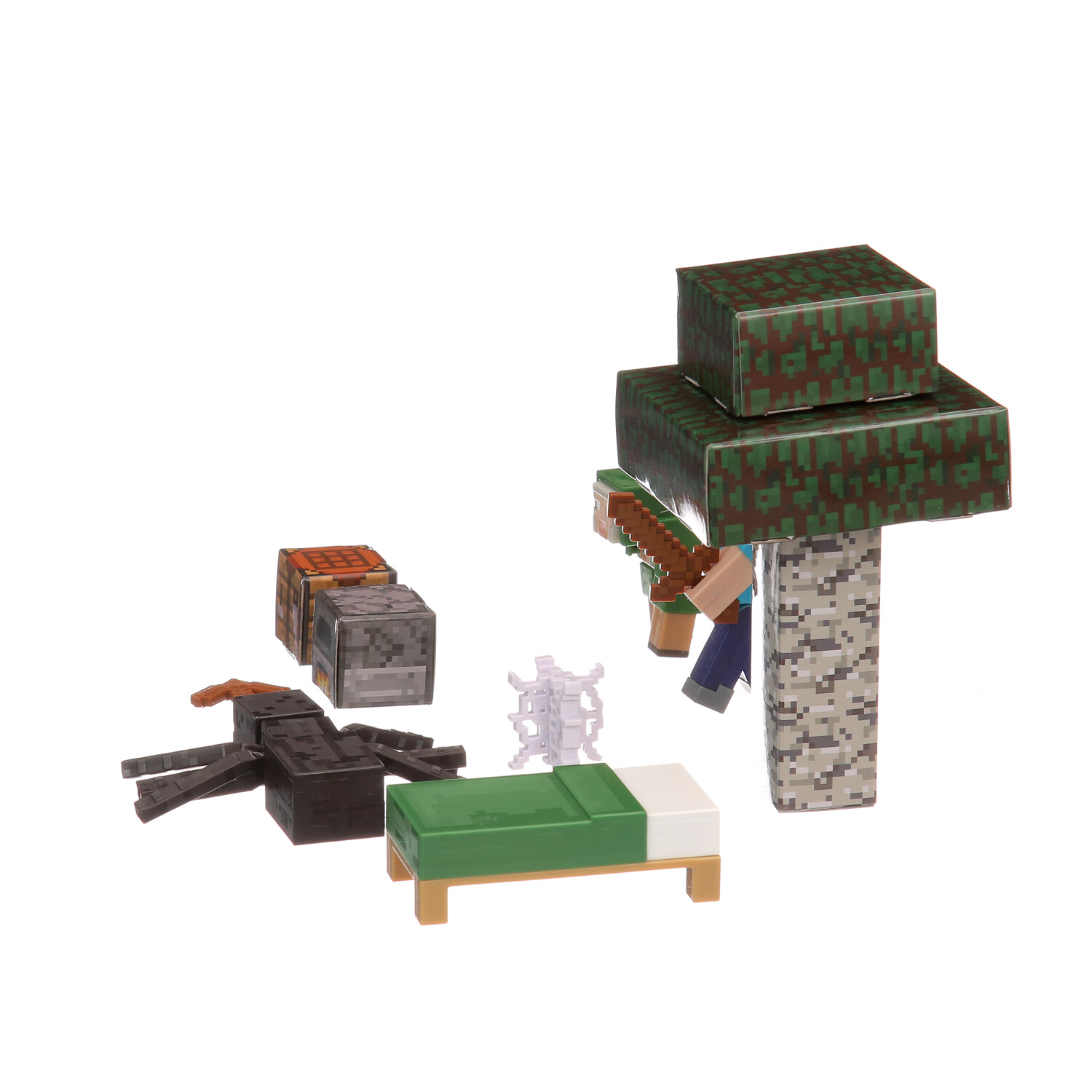 Minecraft Overworld Noob Adventure Set, 3 Action Figures & Accessories  Including Steve, 3.25-in Scale 