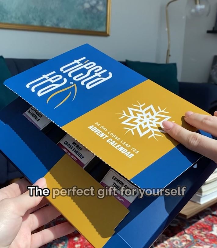 thumbnail video image 2 of Tiesta Tea - Advent Calendar 2025 - 24 Festive Loose Leaf Tea Blends - Christmas Advent Calendar - Limited Edition Holiday Gift Set - Make Hot or Iced Tea - Brews 1 (8 oz) Cup Per Pouch, 2 of 9