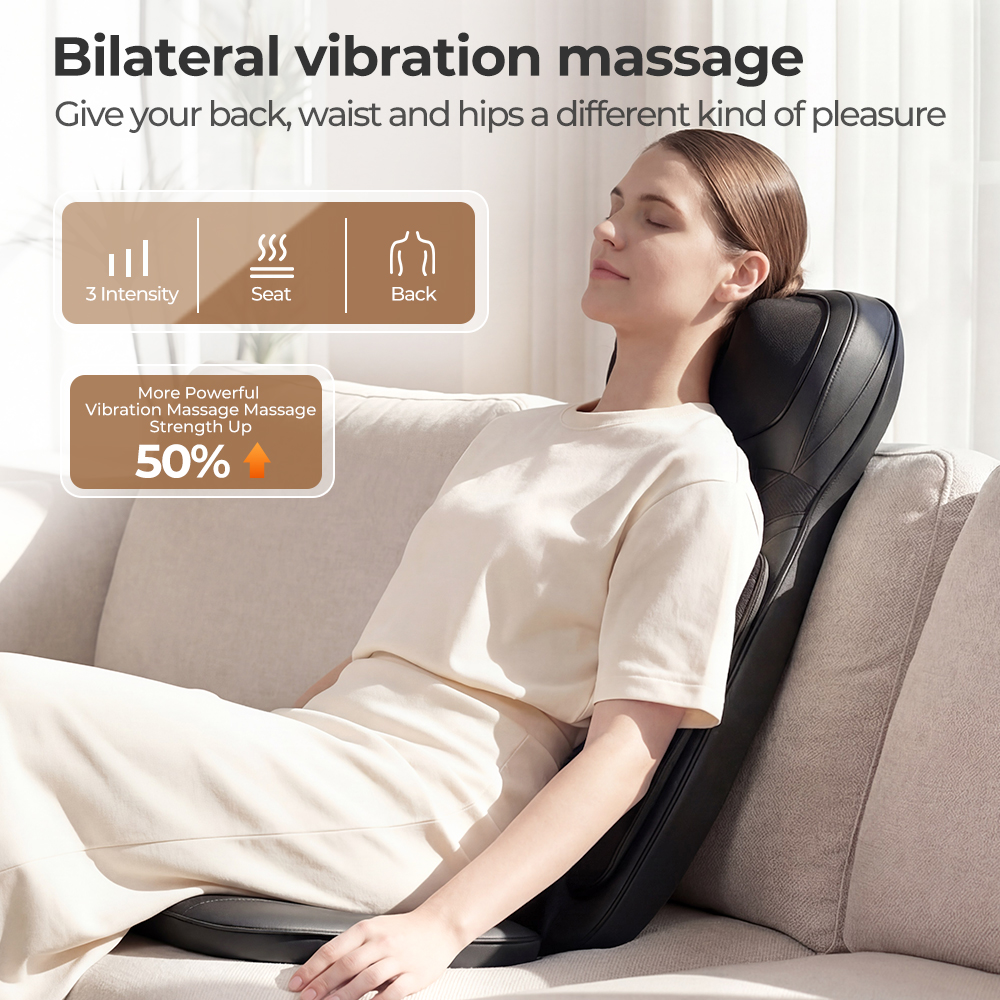 thumbnail video image 2 of HOMEMASSA Shiatsu Back Massager with Heat,Deep Tissue Kneading Massage Seat Cushion Electric Chair Pad,Father's Day Gifts - Black, 2 of 12