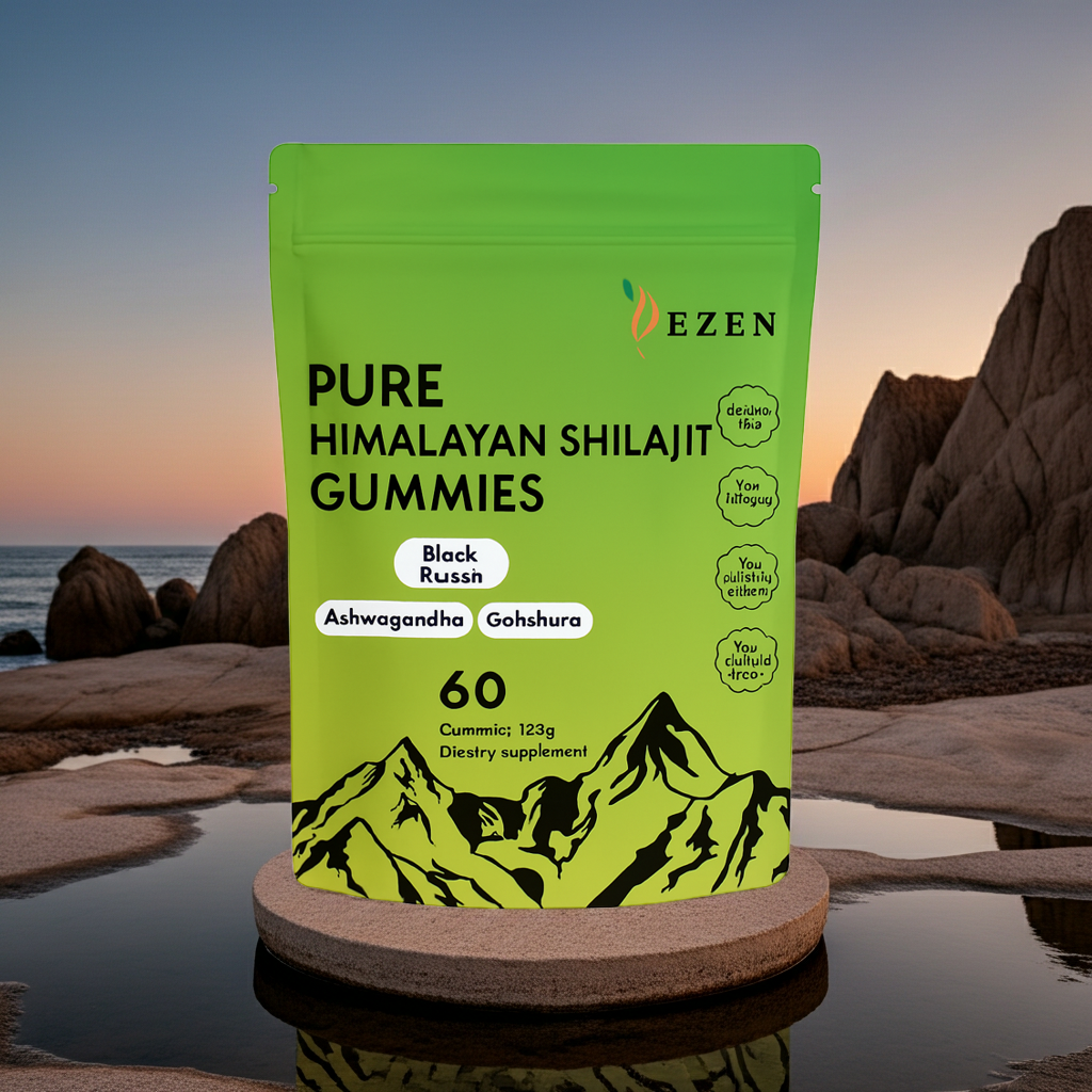 thumbnail video image 2 of DEZEN Pure Organic Himalayan Shilajit Gummies 3000mg with Ashwagandha & Ginger, 60 Count Each, Pack 2, 2 of 11