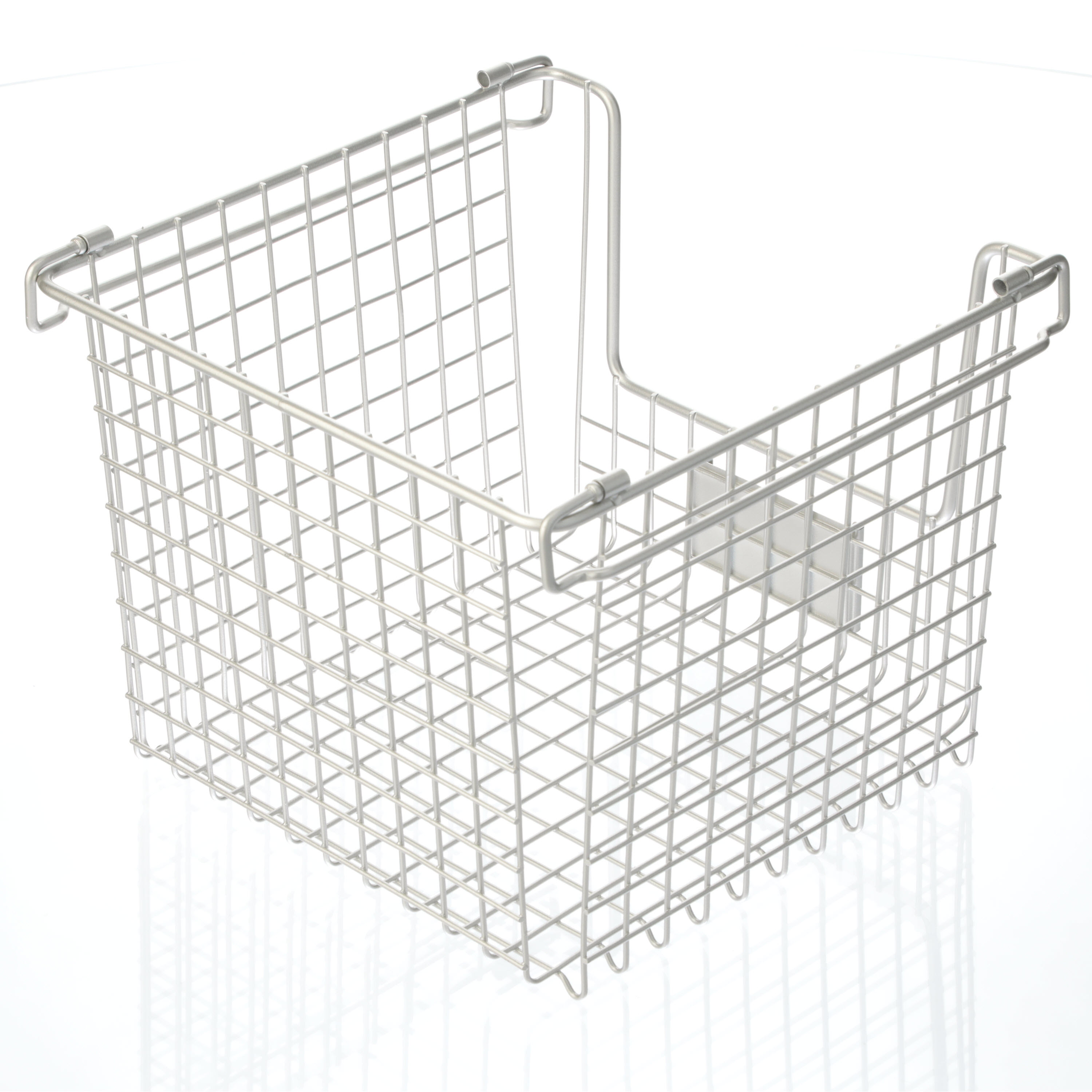 iDesign 10x10x7.75 Classico Stackable Basket Silver