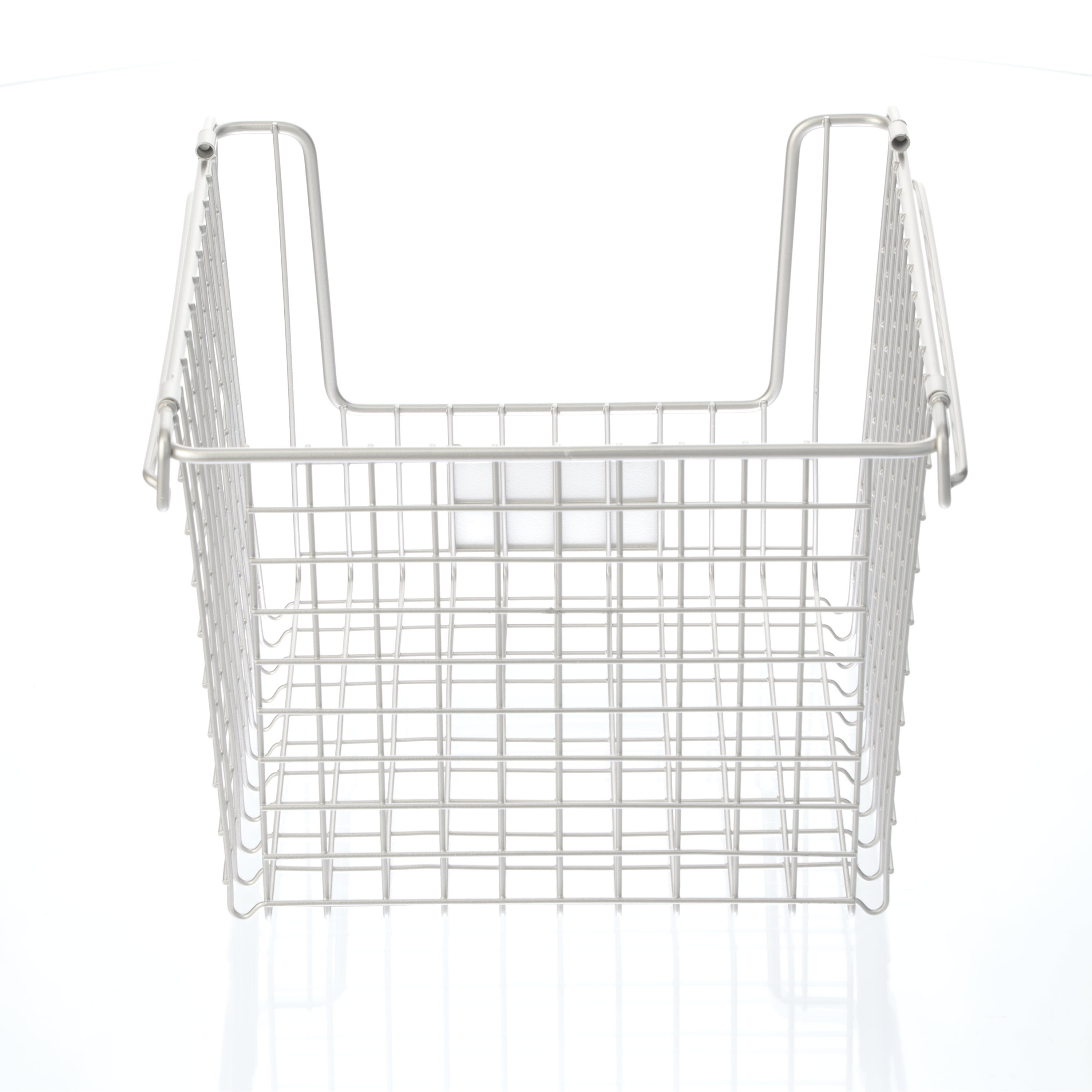 iDesign 10x10x7.75 Classico Stackable Basket Silver