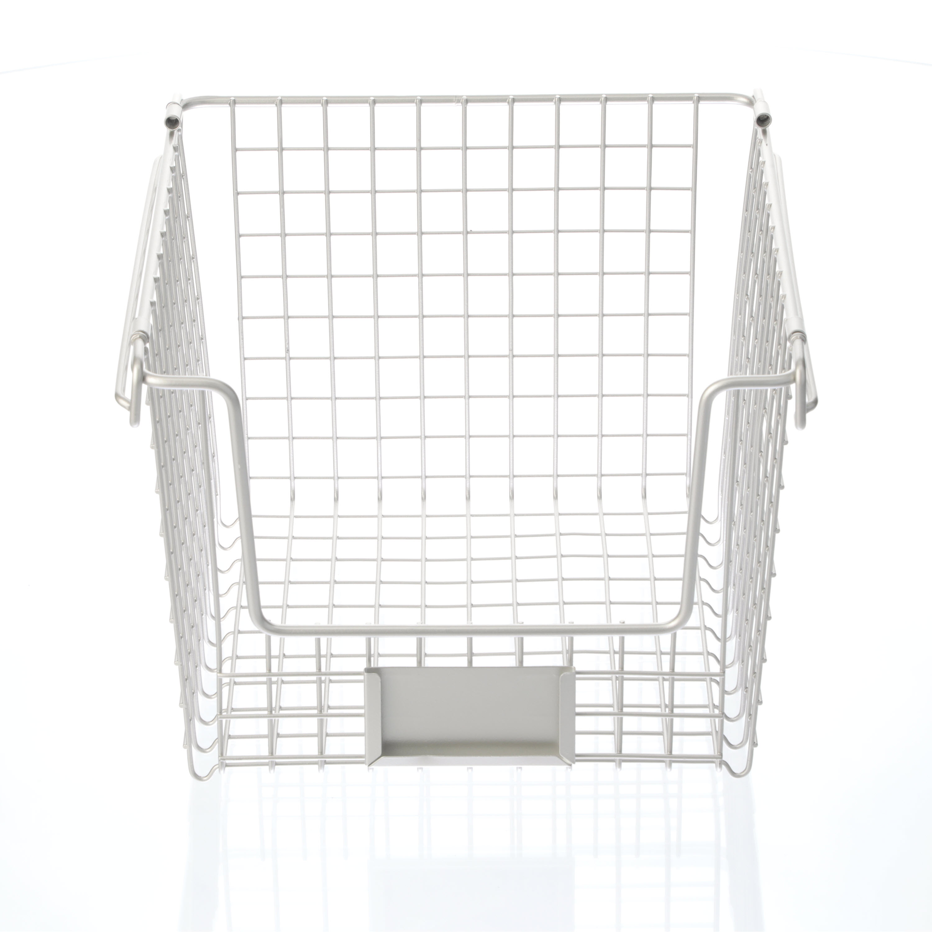 iDesign 10x10x7.75 Classico Stackable Basket Silver