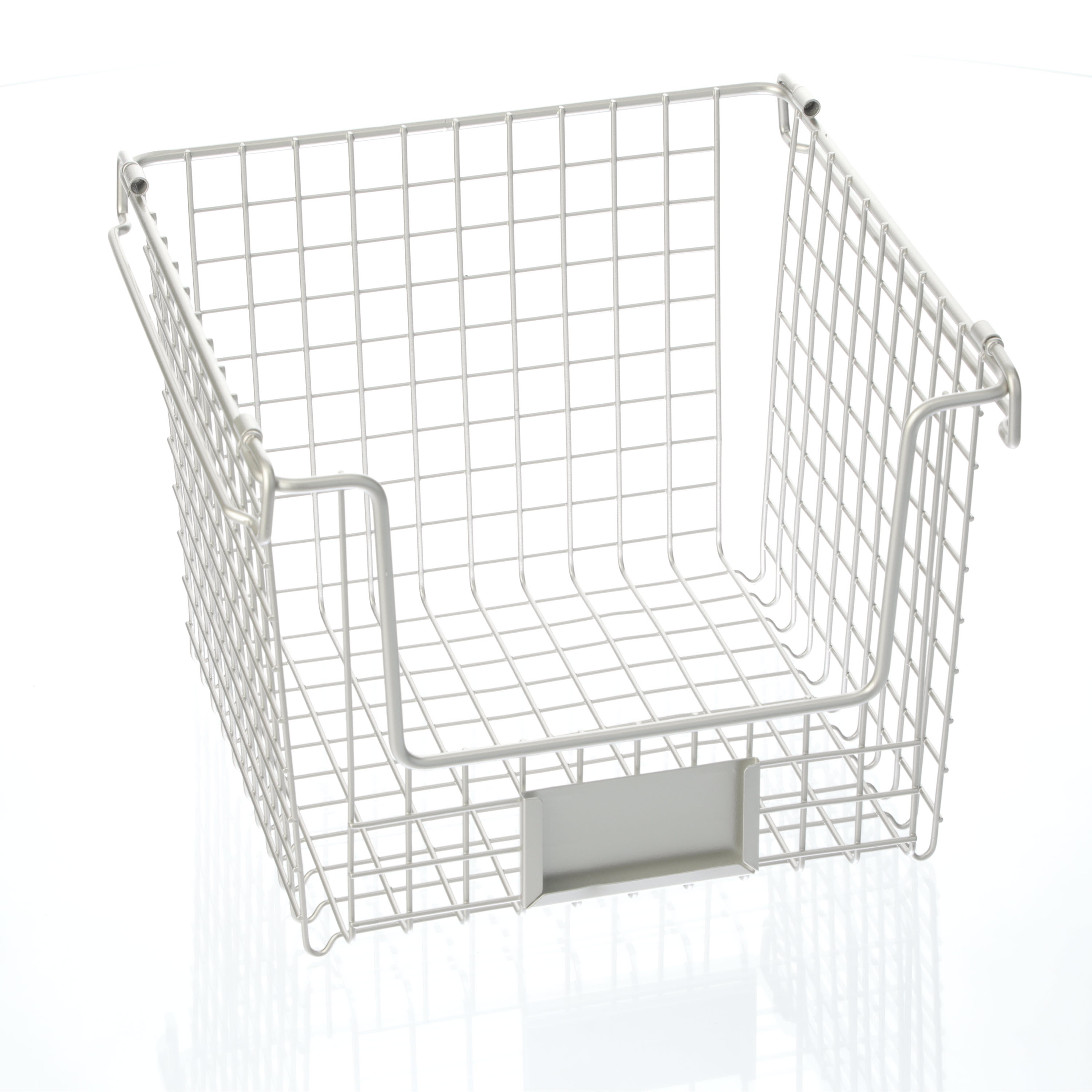 iDesign 10x10x7.75 Classico Stackable Basket Silver