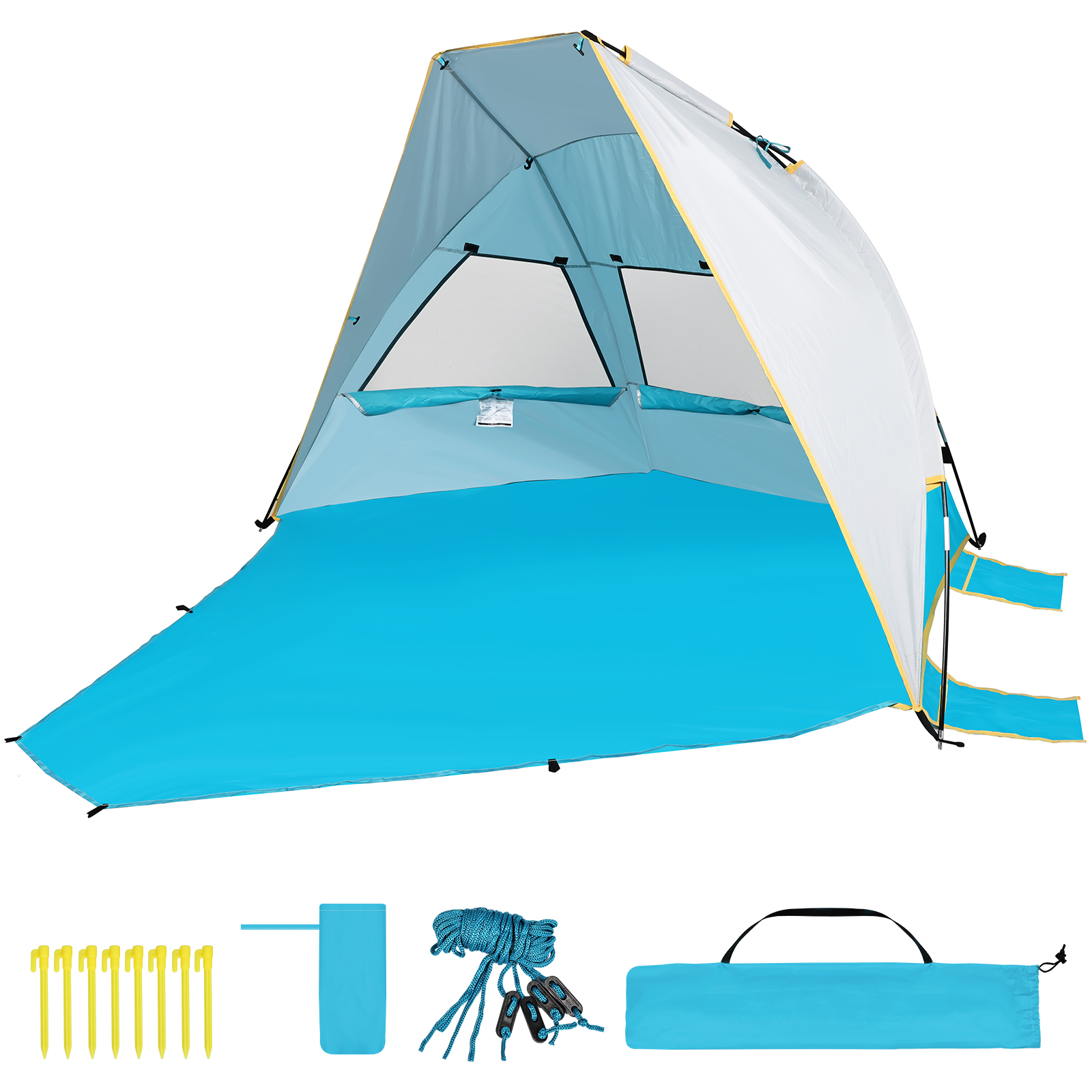 thumbnail video image 2 of Beach Tent Sun Shade for 2-3 Person, UPF 50+ Beach Sun Shelter Canopy Tent, Easy Set Up, Portable Beach Tent with Carrying Bag for Beach, Camping, Fishing and Outdoor Travel, 2 of 9