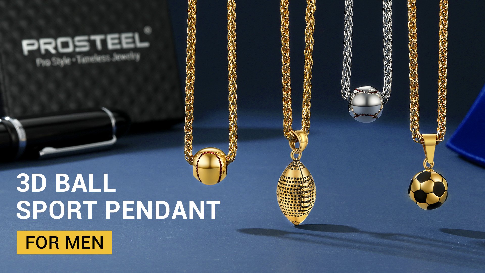 thumbnail video image 2 of PROSTEEL Baseball Necklaces Silver Softball Pendants Stainless Steel Sports Jewelry Birthday Gift for Son Fathers, 2 of 9