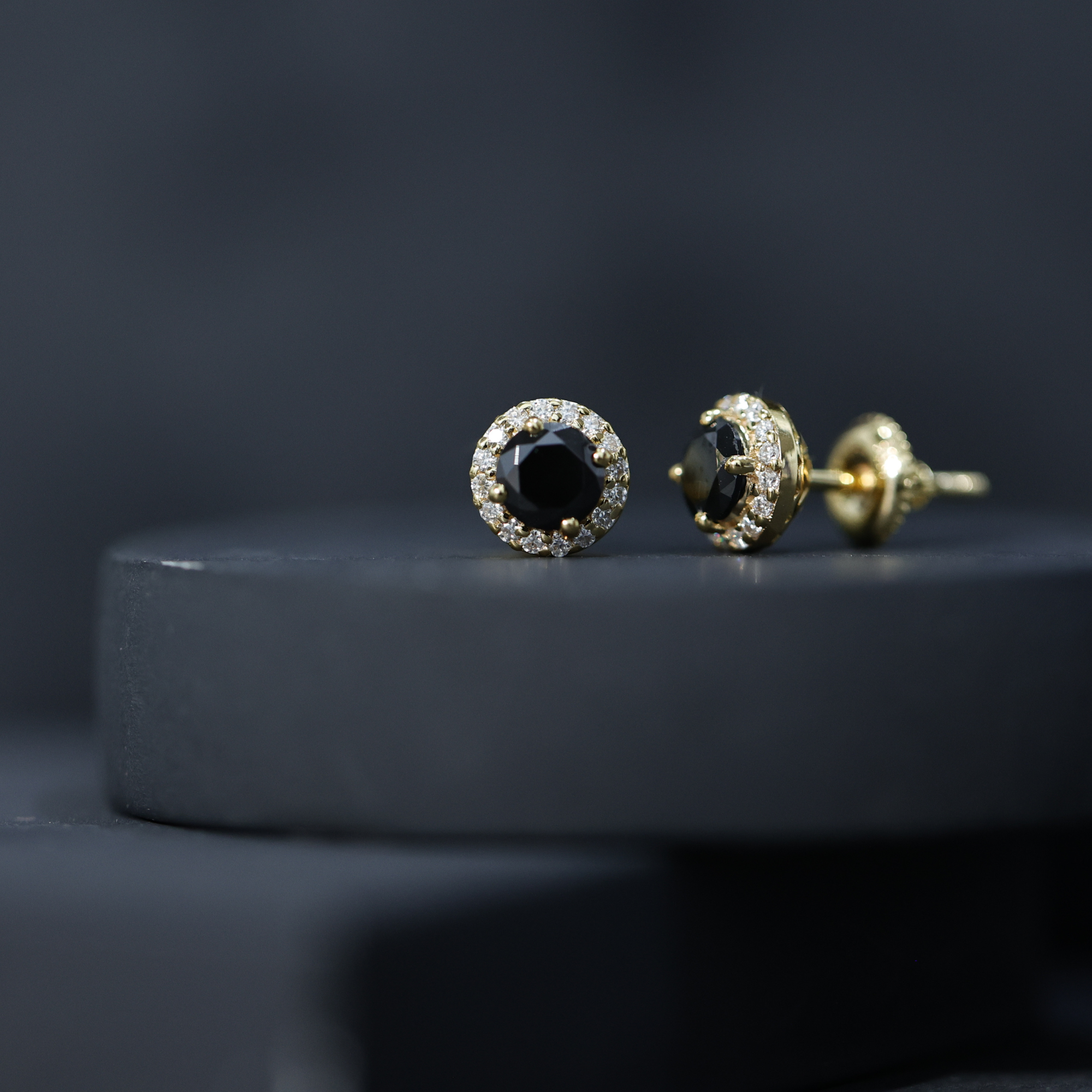 thumbnail video image 2 of Rosec Jewels Lab Grown Black Diamond Stud Earrings with Moissanite for Women (AAAA Grade), 14K White Gold, 2 of 9