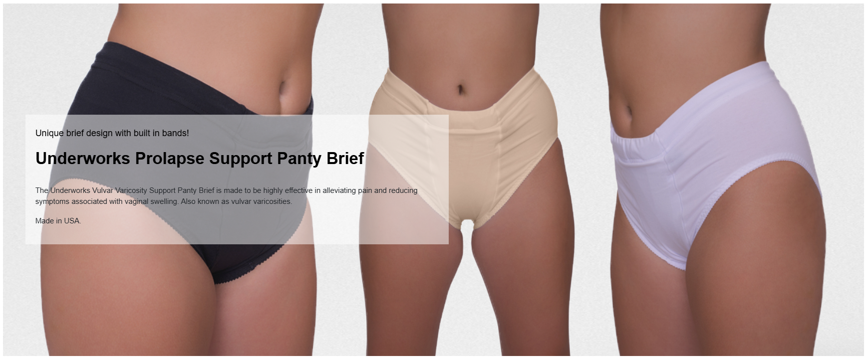 thumbnail video image 2 of Underworks Vulvar Varicosity and Prolapse Support Panty with Groin Compression Bands. Black - Small, 2 of 6