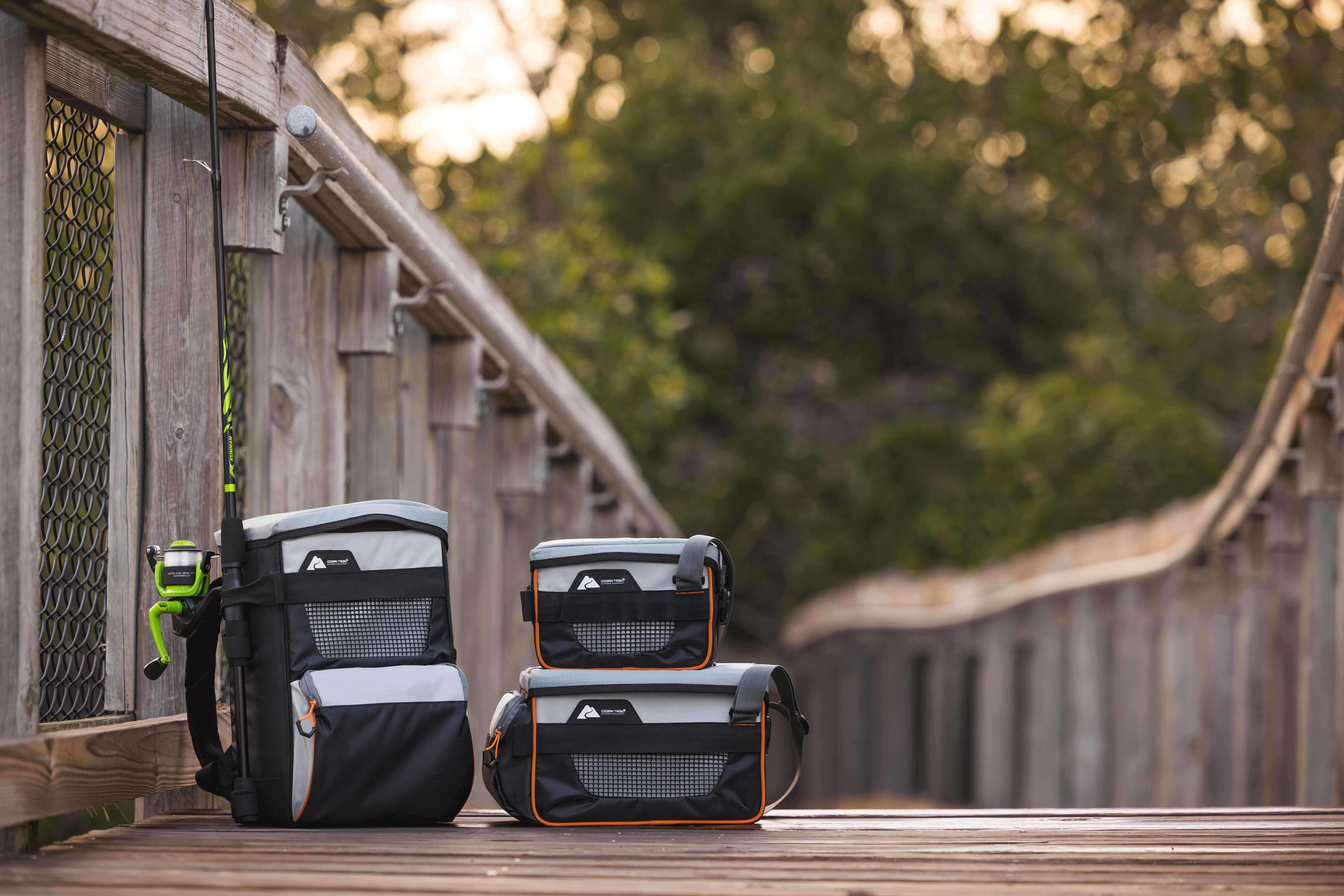 thumbnail video image 3 of Ozark Trail 3600 Tackle Bag with 4 Trays, Gray, Polyester, 3 of 12