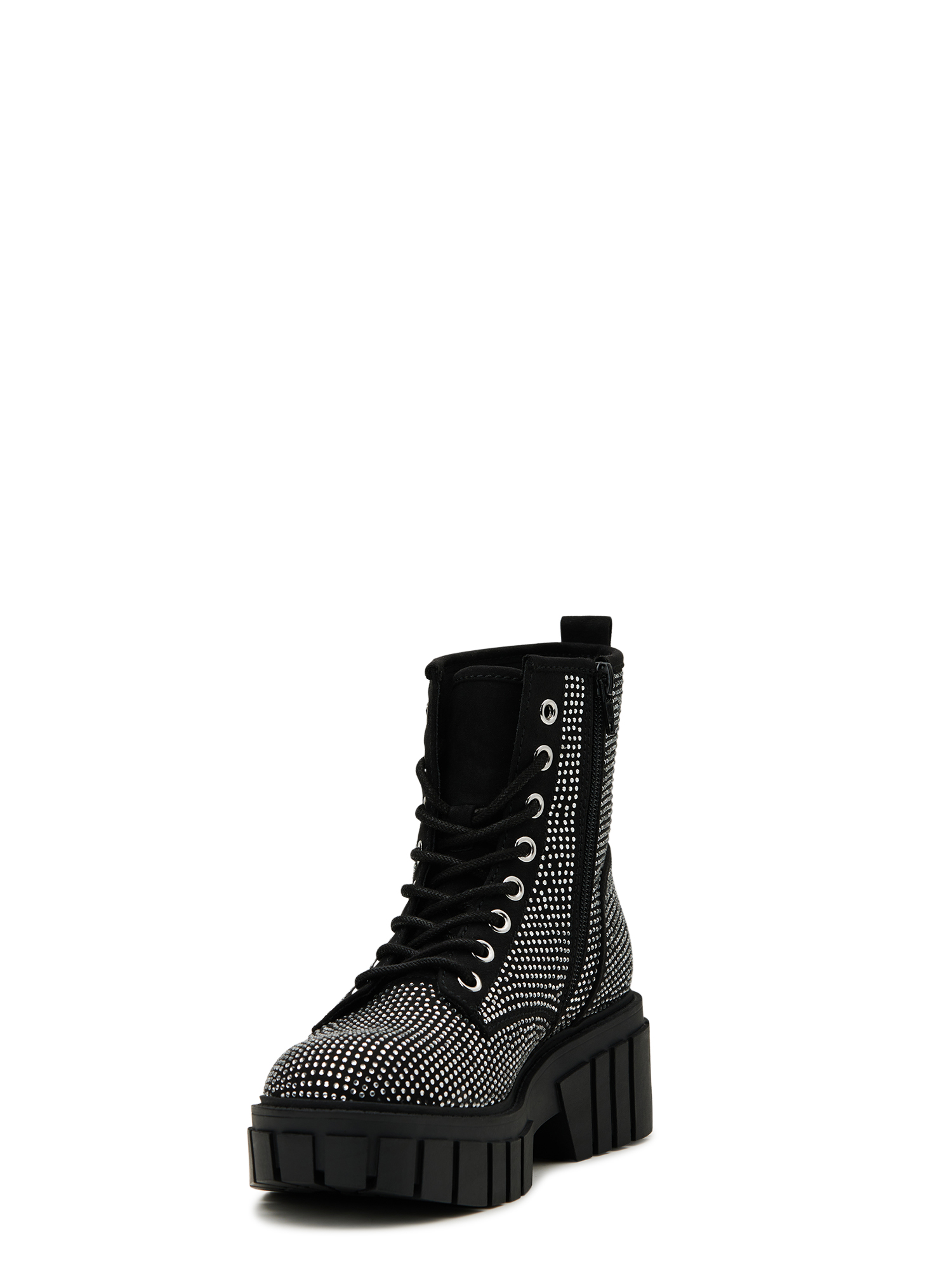 Combat boots outlet with rhinestones