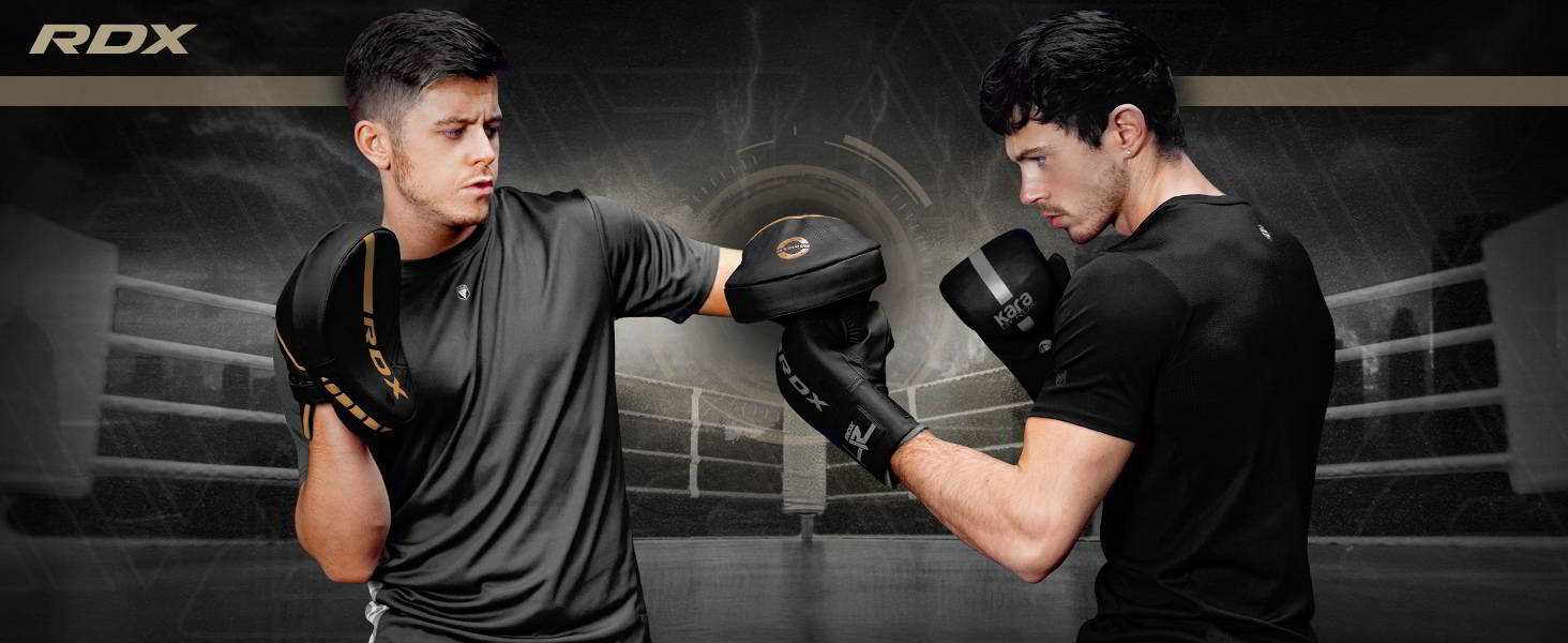 thumbnail video image 2 of RDX Focus Boxing Punch Mitts, Punching target, Punching pad Maya Hide Leather Training Pads, White, 2 of 10