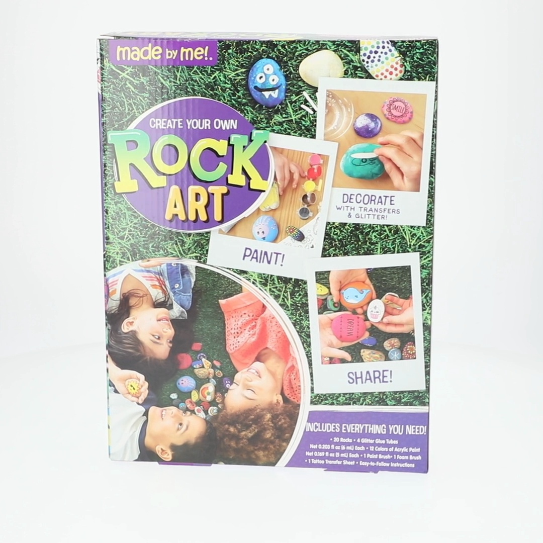 Made By Me Create Your Own Multicolor Rock Art Kit, Acrylic Paint