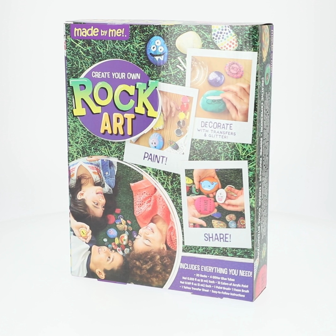 6 pack) Made by Me Create Your Own Multicolor Rock Art, Boys and