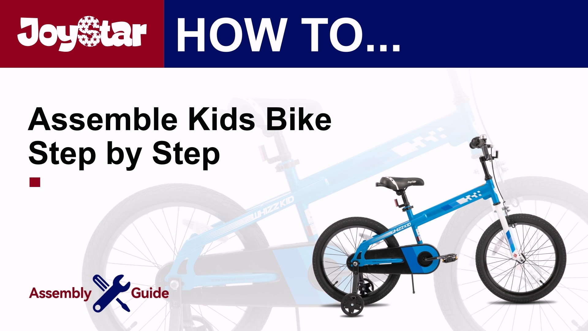 thumbnail video image 2 of JOYSTAR 18 Inch Kids Bike with Training Wheels & Handbrake for Ages 5-9 Years Old Boys and Girls, Blue, 2 of 7