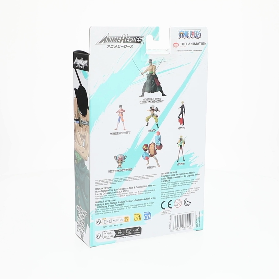 Anime Heroes, Action Figure, Zoro Three Sword Style 6.5