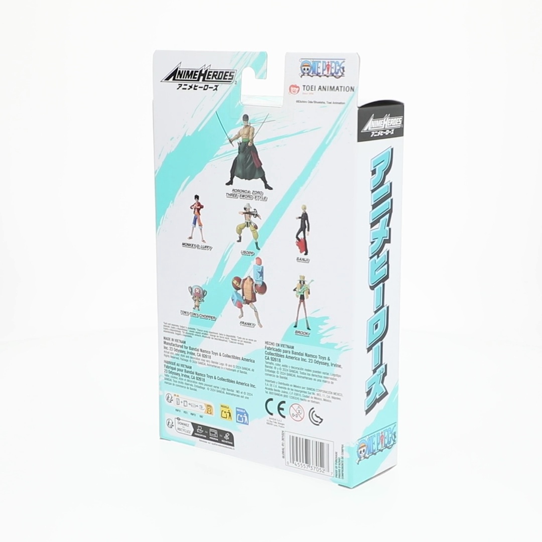 Anime Heroes, Action Figure, Zoro Three Sword Style 6.5