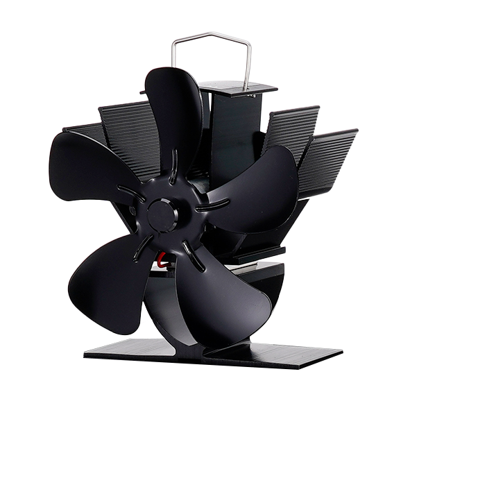 thumbnail video image 2 of TJT 5-Blade Wood Stove Fan Heat Powered Stove Fan for Log Burner Fireplace Silent Black Mini, 2 of 12