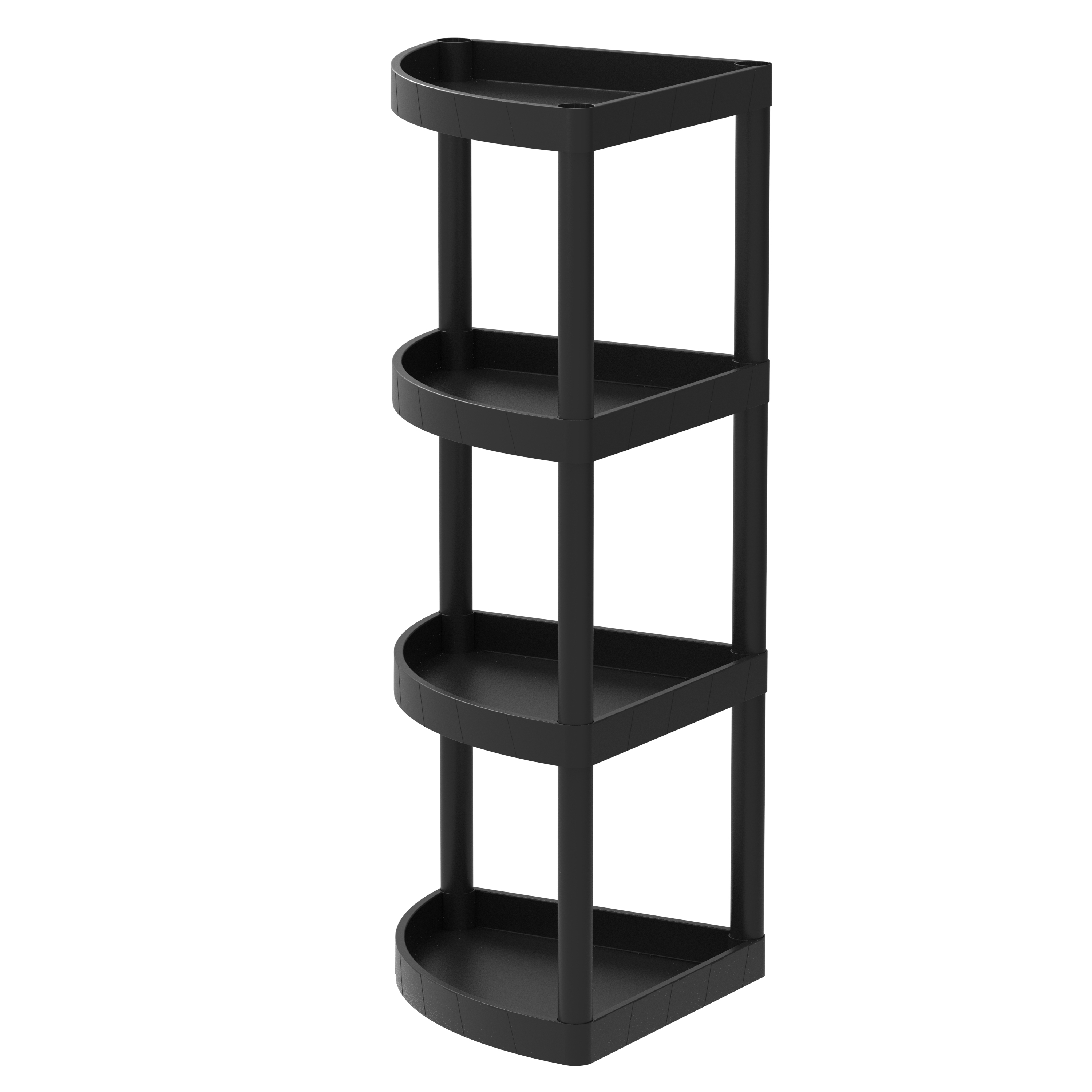 1pc Single/dual Tier Black Acrylic Plastic Corner Shelf For