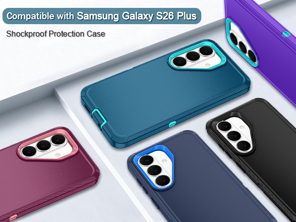 thumbnail video image 2 of Petocase Phone Case for Samsung Galaxy S26 Plus 5G, Stripe Desgin Heavy Duty 3-Layer Military-Grade Shockproof Drop Protection Scratch Resistant Silicone Phone Cover,Black, 2 of 8