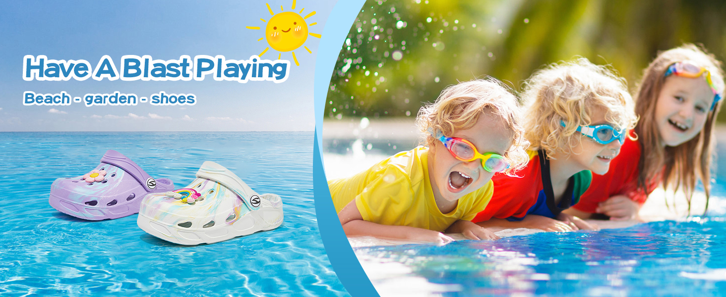 thumbnail video image 2 of GUBARUN Boys and Girls Garden Clogs Slip on Children Sandals Water Shoes, 2 of 6