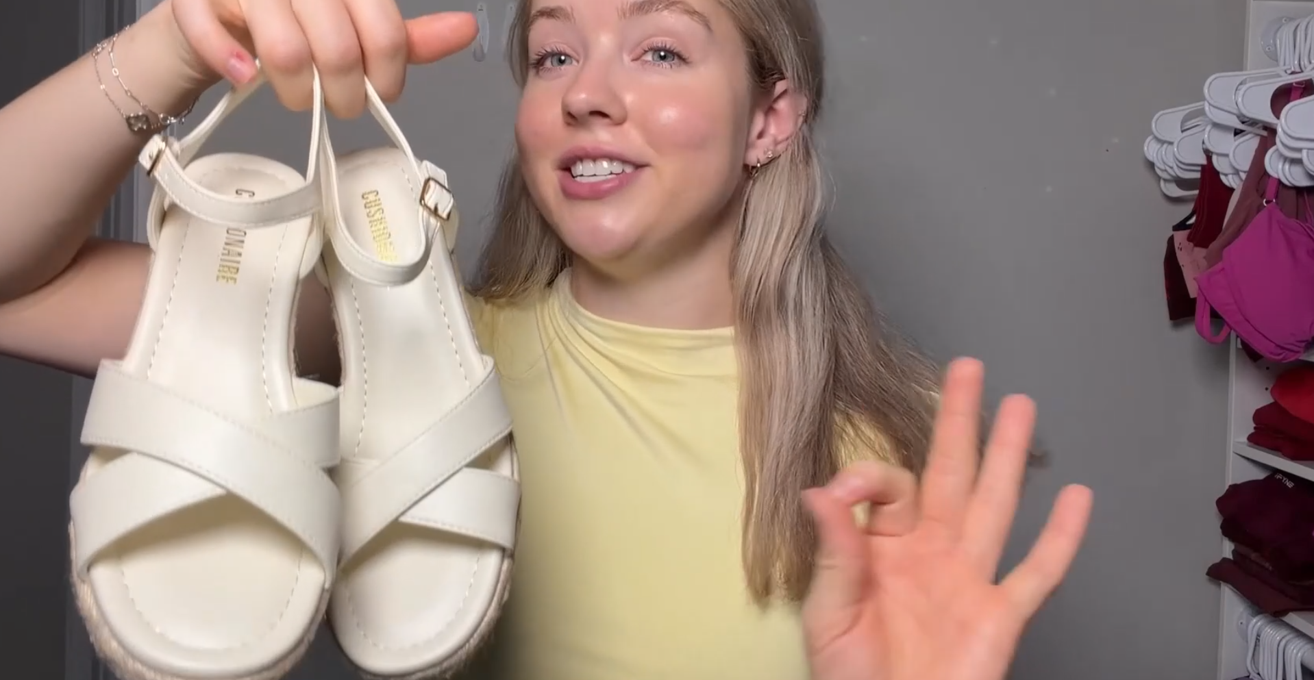 thumbnail video image 2 of Cushionaire Prego Espadrille Wedge Sandals for Women, Crisscross Open Toe Wedge Heels with Adjustable Ankle Strap, 2 of 21