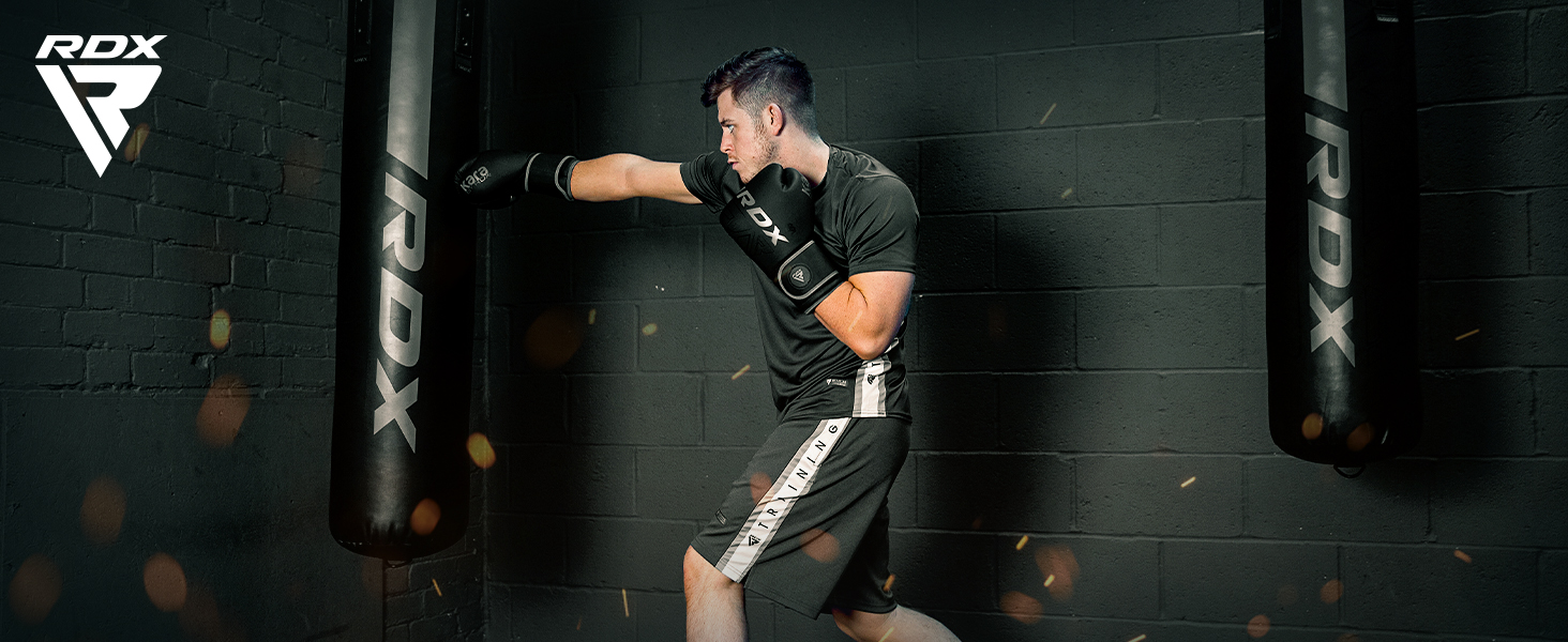 thumbnail video image 2 of RDX Punching Bag Heavy Filled Anti Swing Set, Non Tear Maya Hide Leather Adult Bag Punching Gloves Chain, Silver, 60 lb, 80 lb, 2 of 9