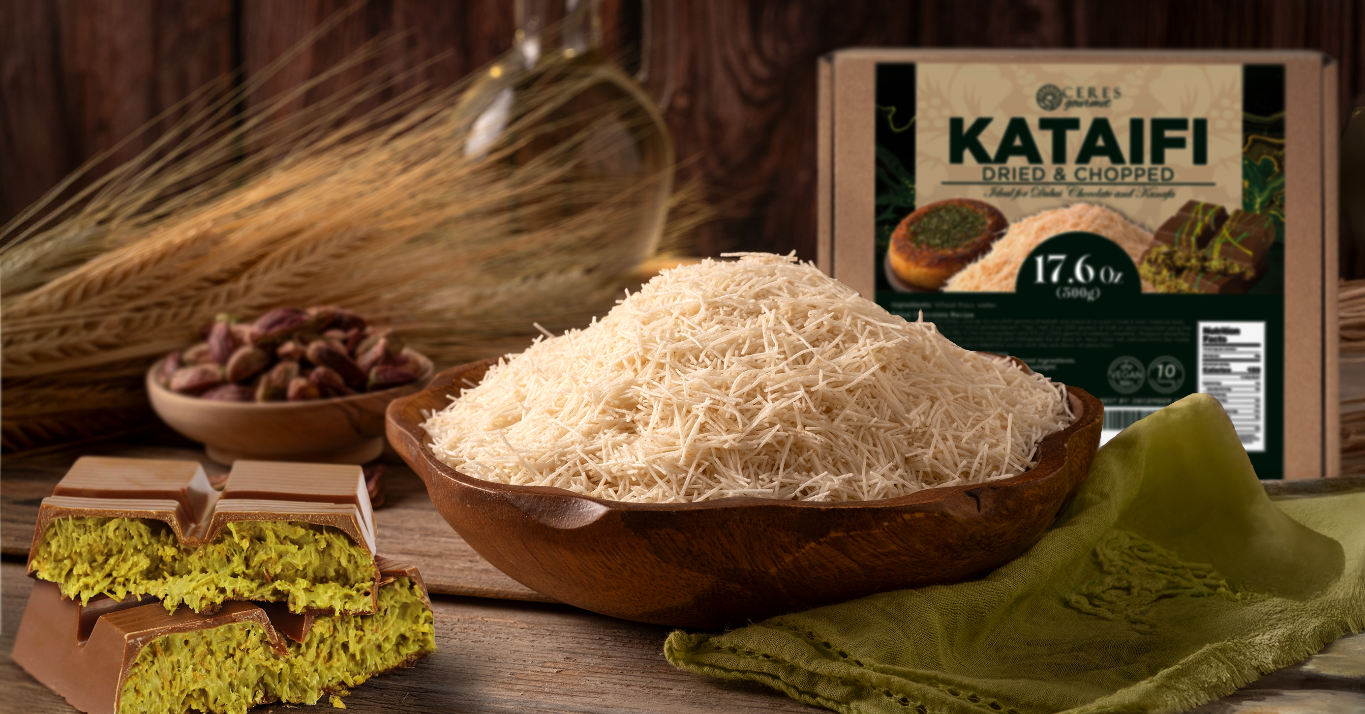 thumbnail video image 2 of Kataifi Shredded Pastry, Dry & Shelf-Stable Kadayif for Kunafa & Baklava – 1.1 lb, 2 of 6