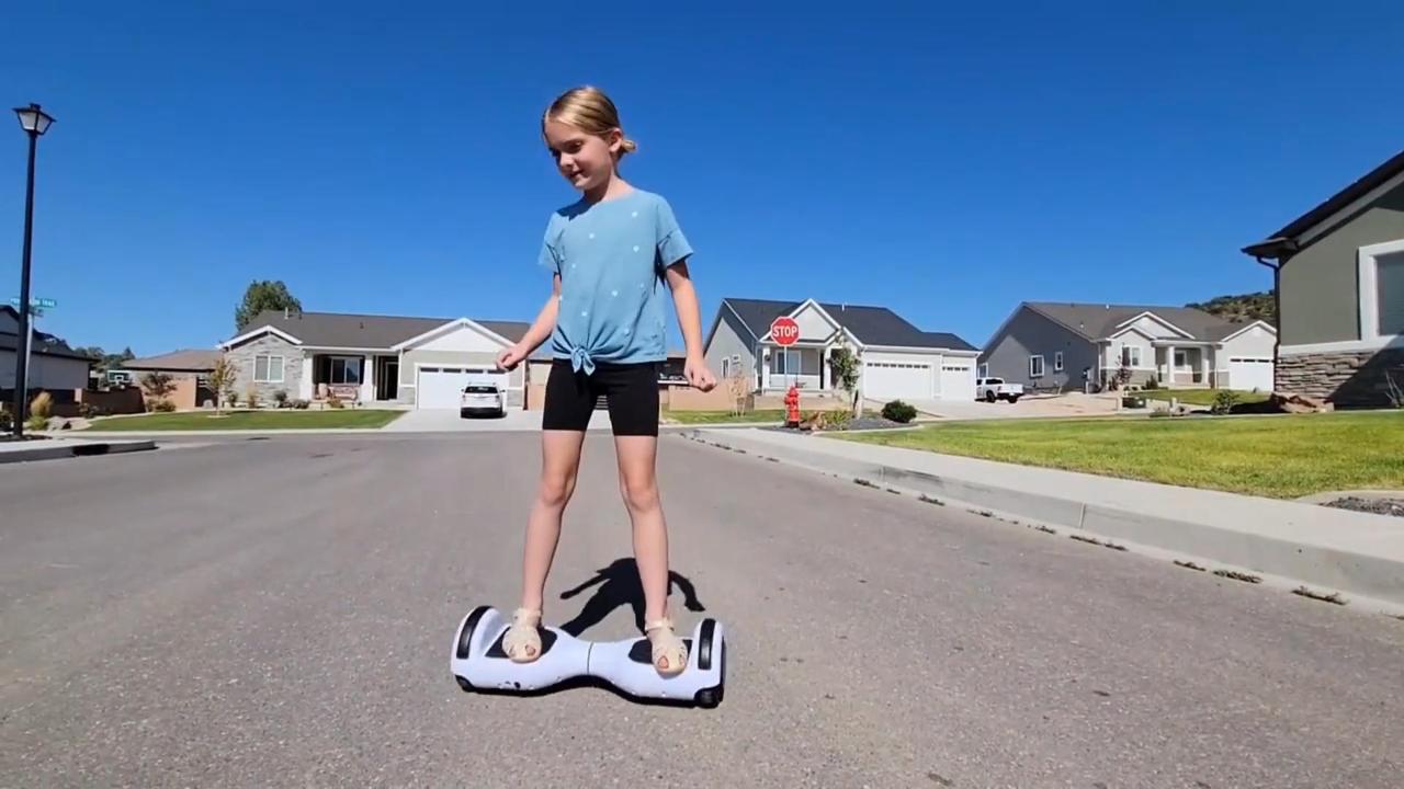 thumbnail video image 2 of LENOGE Bluetooth Hoverboard, 6.5" 300W Powerful Motor Hover Board with LED Lights, 6-10MPH Max Speed Self Balancing Electric Scooter, 2 of 7