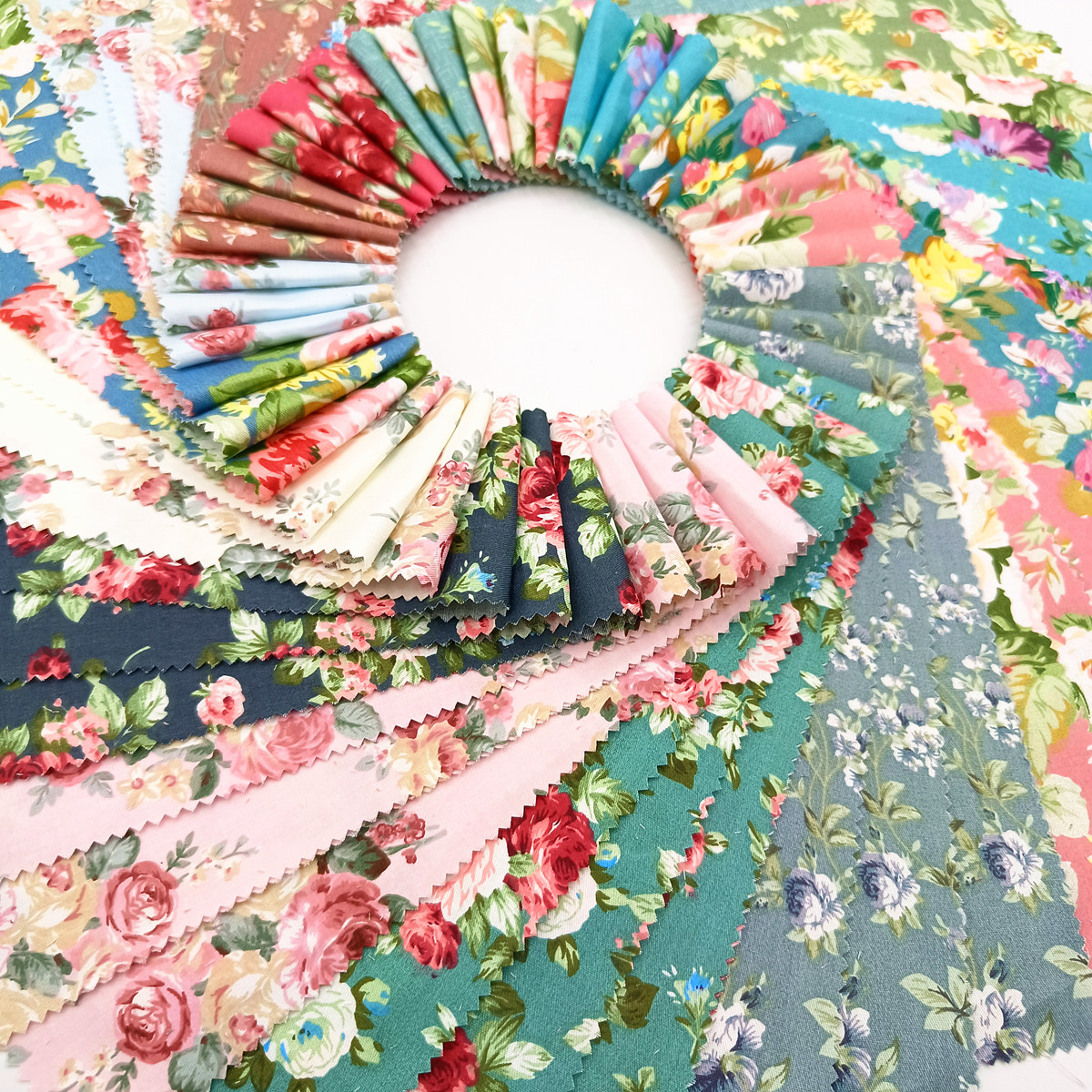 thumbnail video image 2 of 80 Pcs Jelly Roll Fabric Strips for Quilting Fabric, Sewing Supplies & DIY Crafts-2.6 Inch Precut Cotton Fabric Bundles with Wavy Edges, Perfect for Quilt Projects, Floral Rose Patchwork, 2 of 9